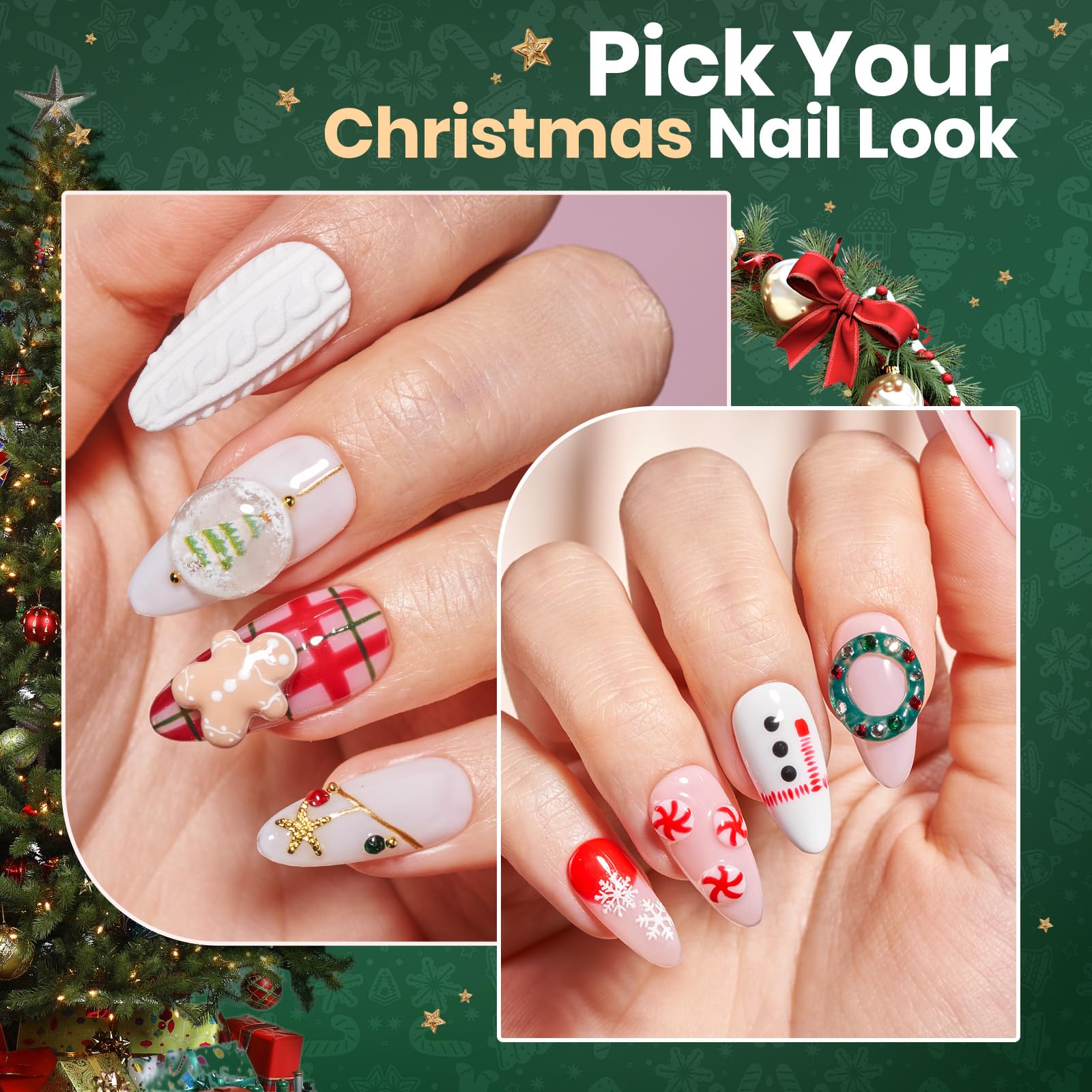 Beetles 3D Gel Nail Art Kit-Christmas Limited 3D Nail Art 4 Colors Clear Pink White Sculpting Gel