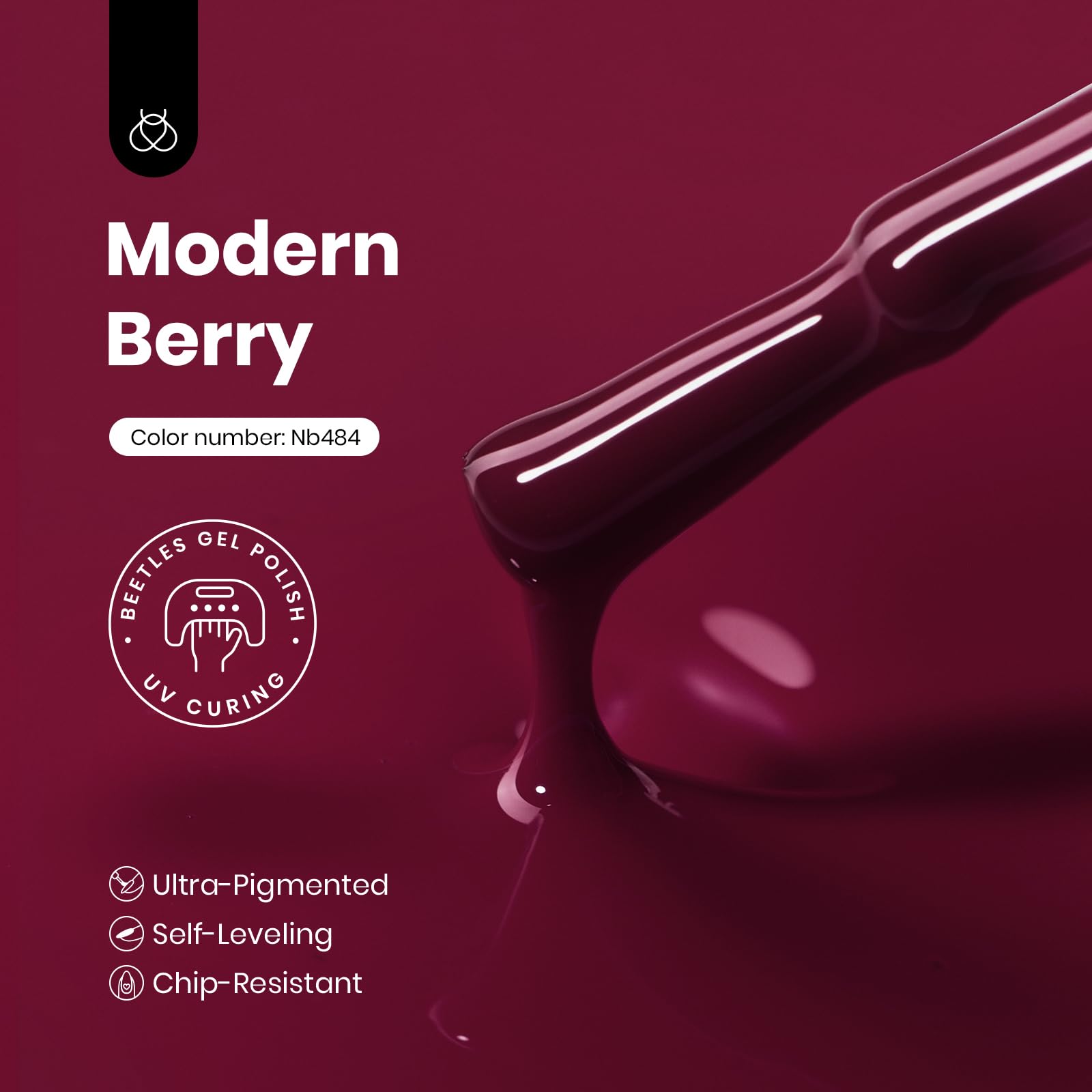 Hema - Free Modern Berry Nails - 15ML Fall Salon-Quality Burgundy Red Gel Nail Polish