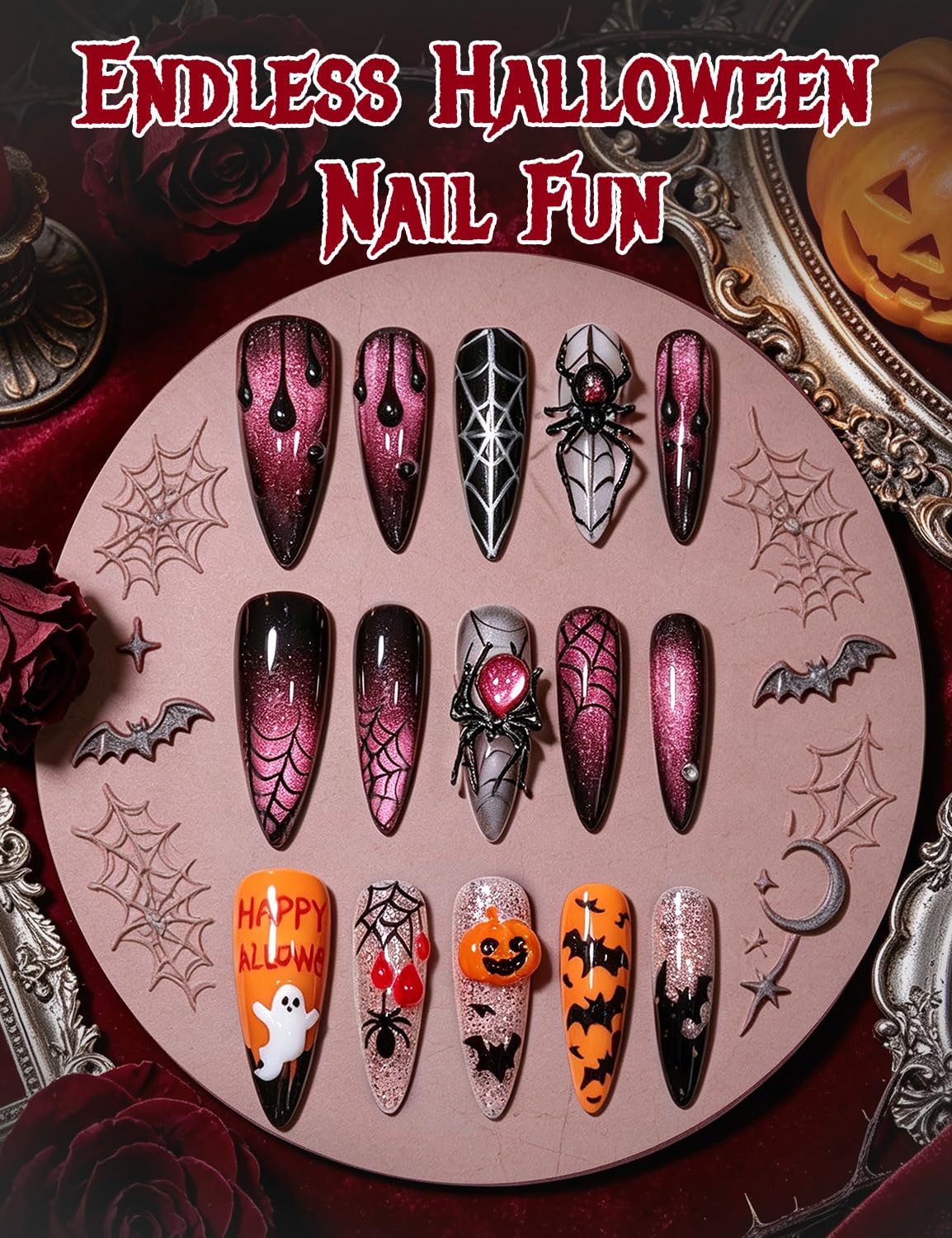 Spooky Bite-Beetles Halloween White 3D Sculpting Gel for Nail Art Solid Builder Nail Gel Kit 2026 Limited Edition