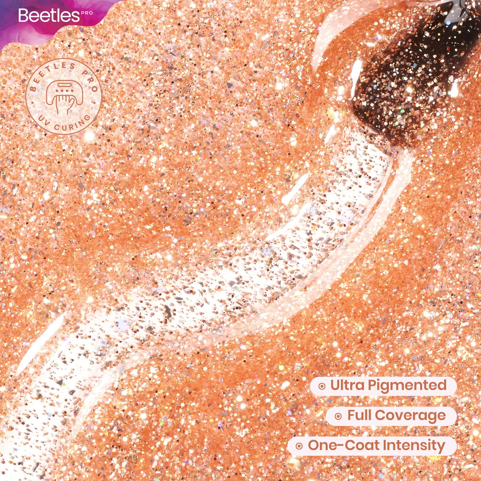 Beetles Pro Glitter Gel Polish - Ignite Sparks Pink Glitter Color 20ML Gel Polish