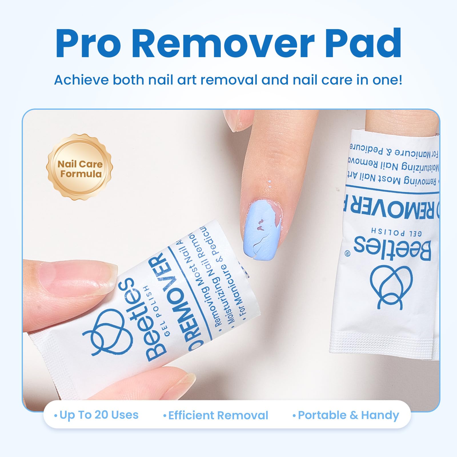 Beetles Nail Polish Remover Pads - 150Pcs Individually Wrapped Pro Remover
