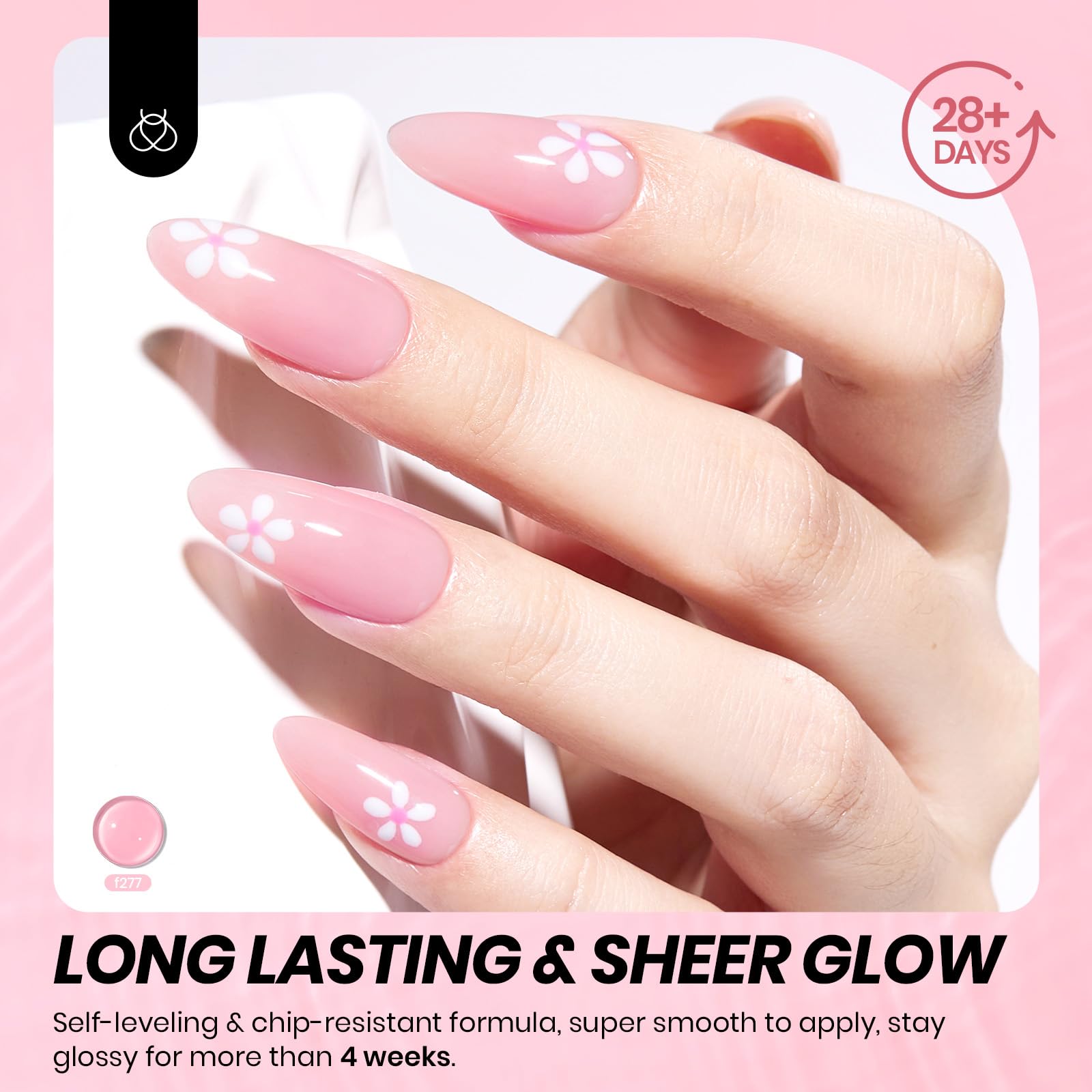 Beetles Pink Gel Nail Polish - 15ML Baby Pink Nude Gel Polish Nail Concealer Jelly Sheer Translucent Effect