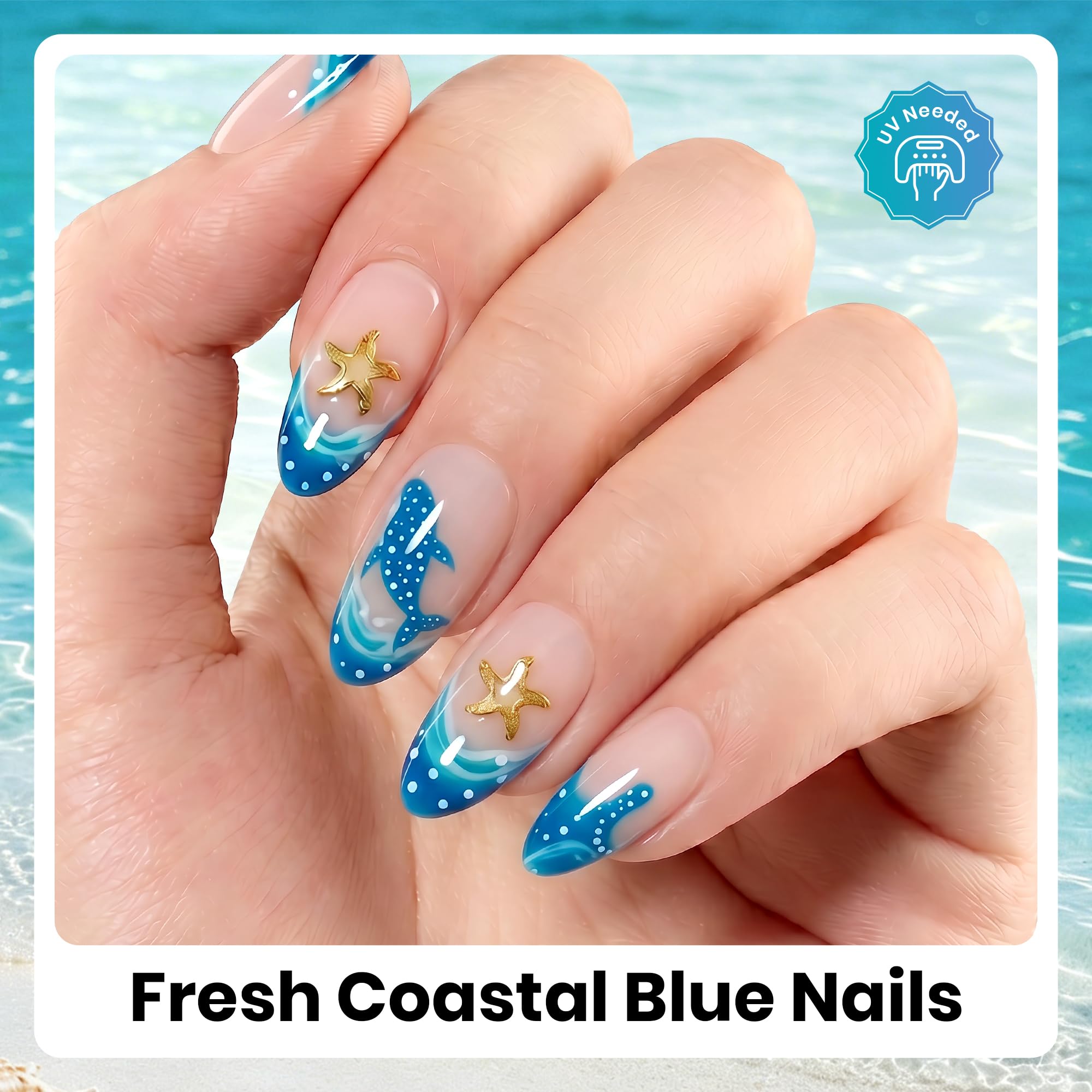 Beetles Ocean Haven 6 Colors Blue Gel Nail Polish Kit Summer Nails