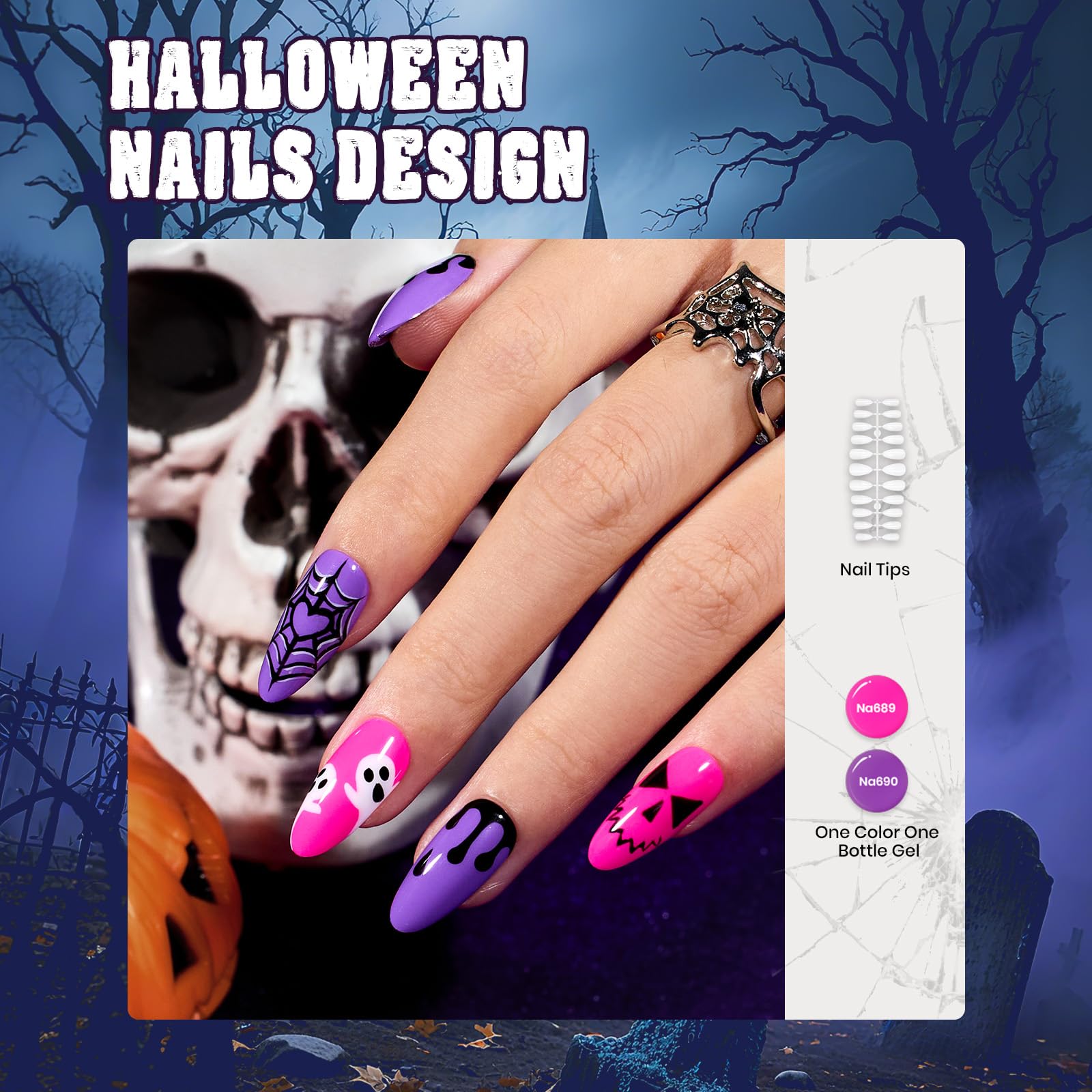 Beetles Halloween Gel Nail Polish Set 39Pcs Colorful Bottle Set Free Pinic Basket Perfect Gift Beetles Pretty Box