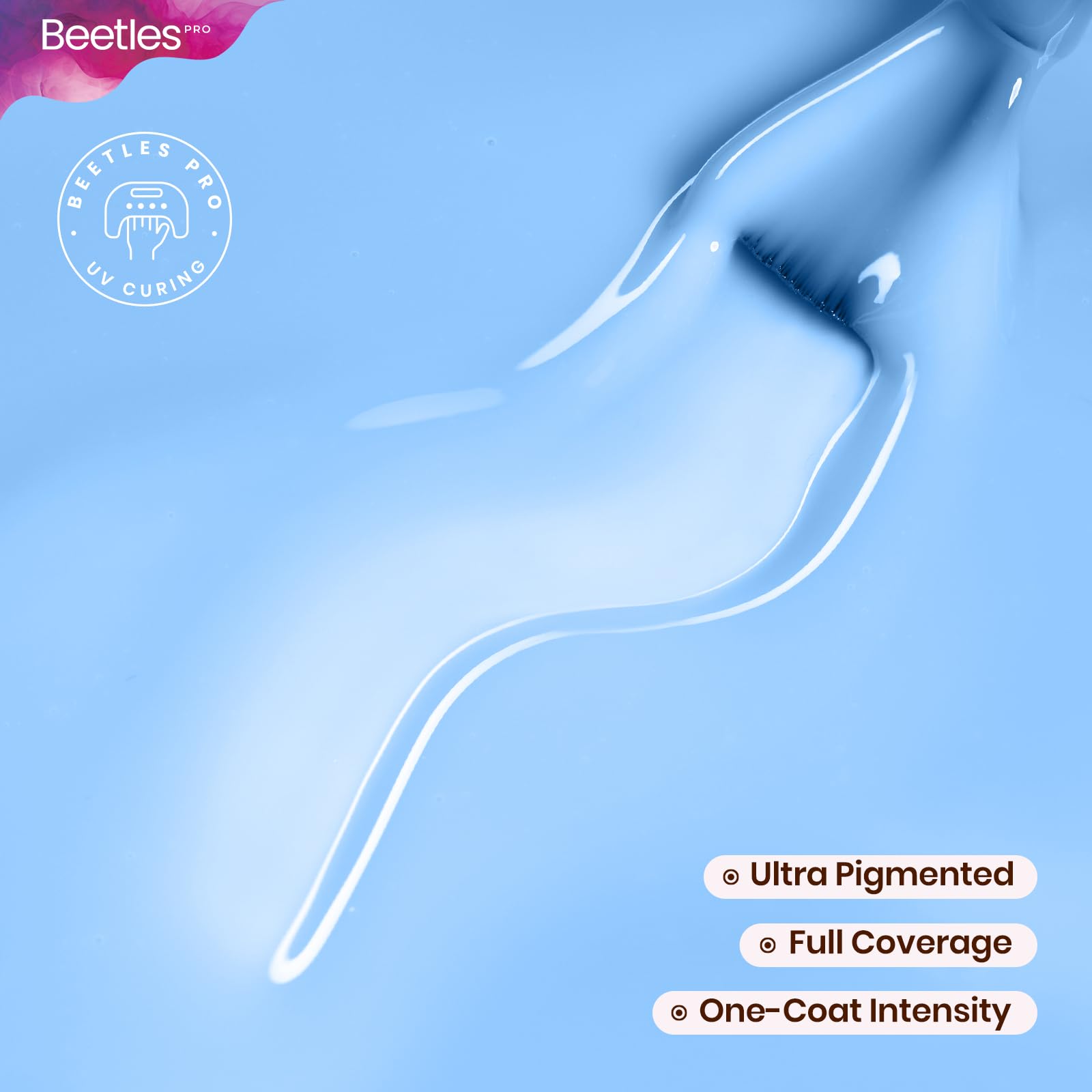 Beetles Pro Blue Gel Polish - Keep It Cool, Sky Blue Color Gel Polish, UV Nail Lamp Cure Needed Nail Arts Salon-Quality Shine Long Lasting