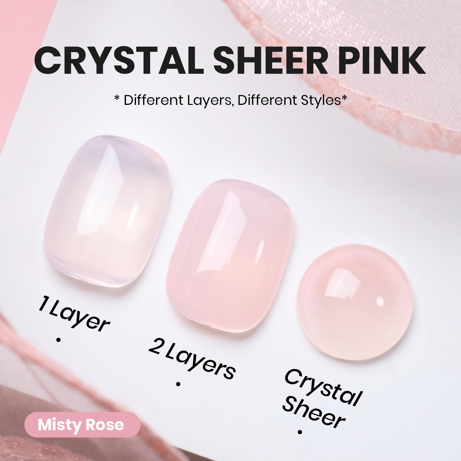 Hema - Free Misty Rose - 15ML Natural Nude Pink Gel Polish Nail Concealer Jelly Sheer