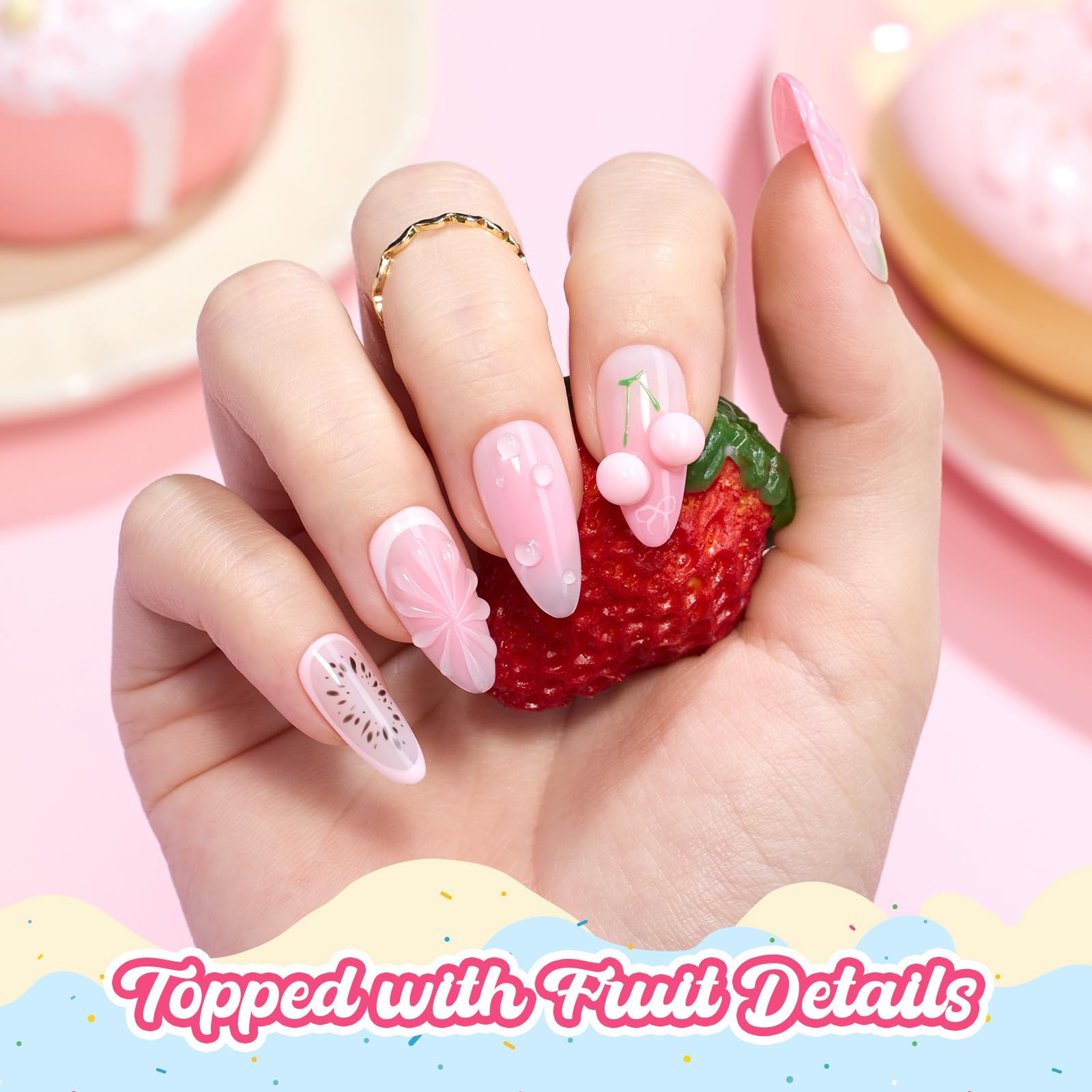 Beetles Pink Gel Polish - Spring Nails Strawberry Milk, Light Pink Gel Nail Polish for Pastel Nails