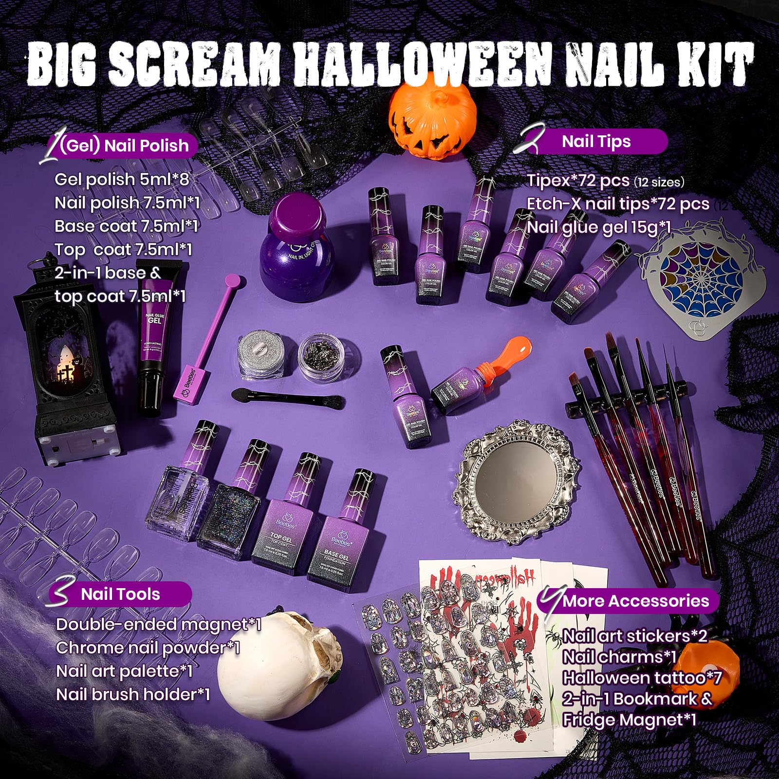 Beetles Halloween Nail Kit Scream on Halloween Limited Gifts Box