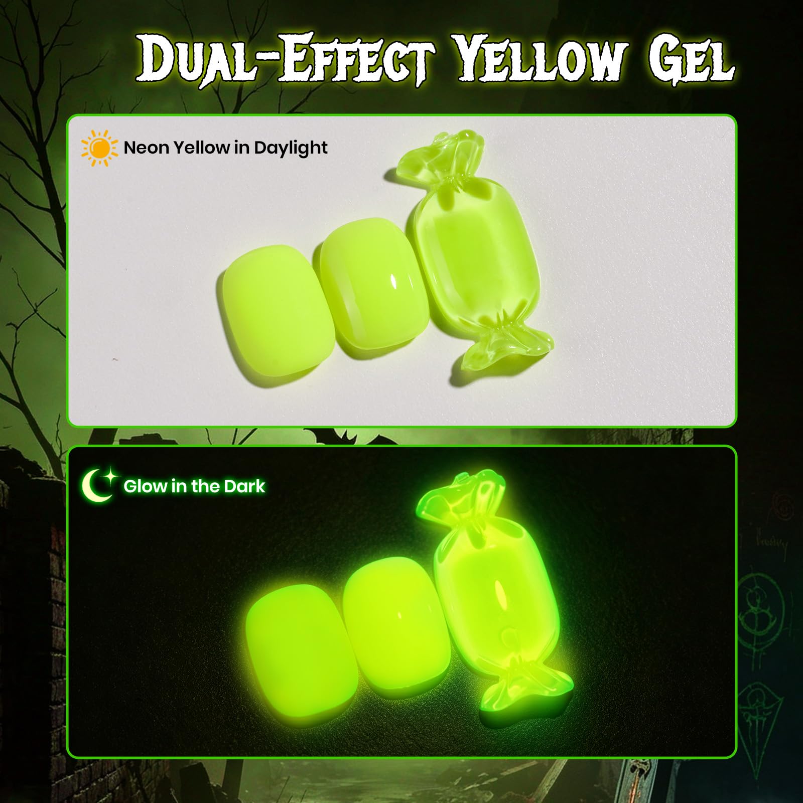 Lemon Jack-O-Beetles Halloween Glow In The Dark Gel Nail Polish 15ML Lemon Yellow 2026 Limited Edition