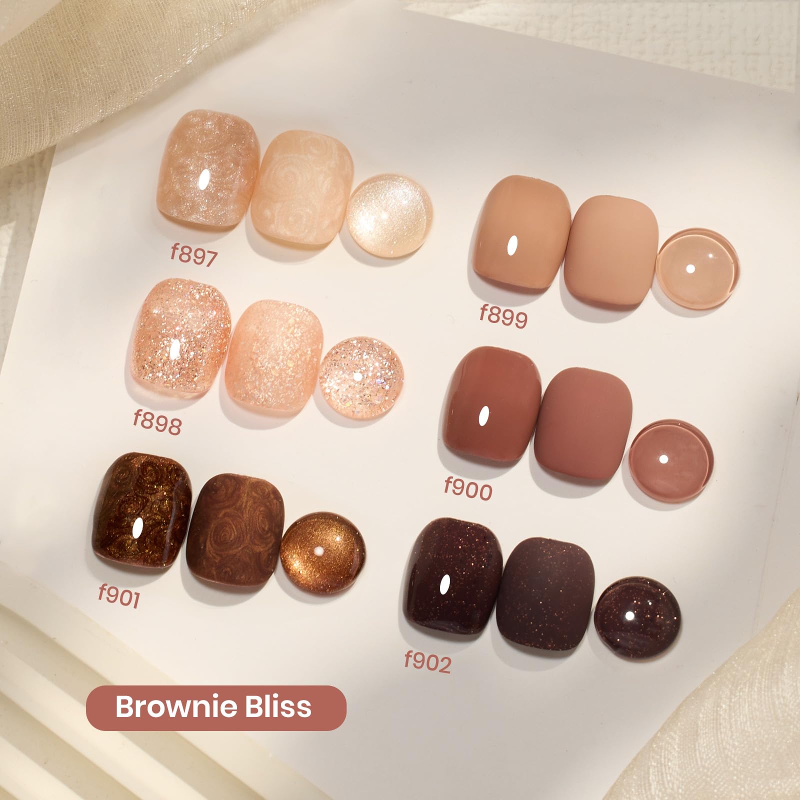 Brownie Bliss - 6 Colors Gel Nail Polish Set