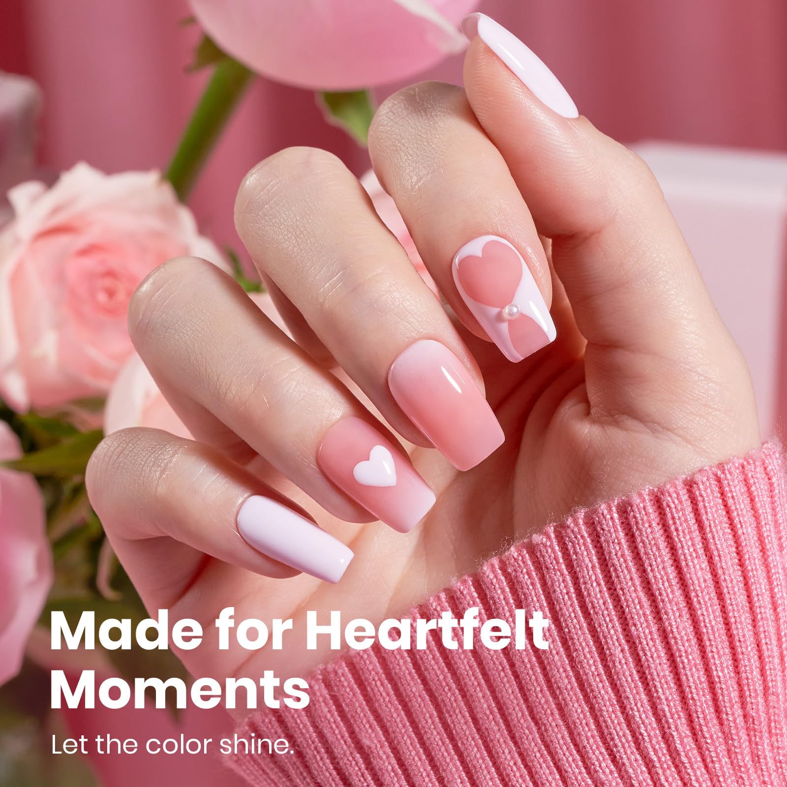 Beetles Barely Pink Gel Polish - 15ml Light Pink for Valentine Nails