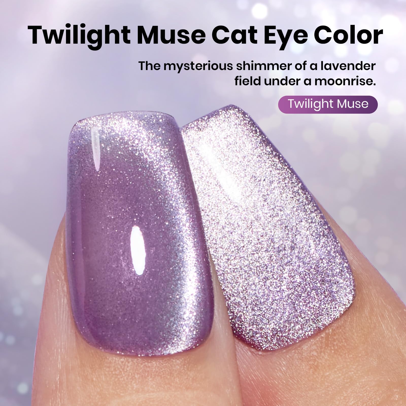 Beetles Twilight Muse Gel Nail Polish - 15ML Purple HEMA FREE Cat Eye Nail Polish