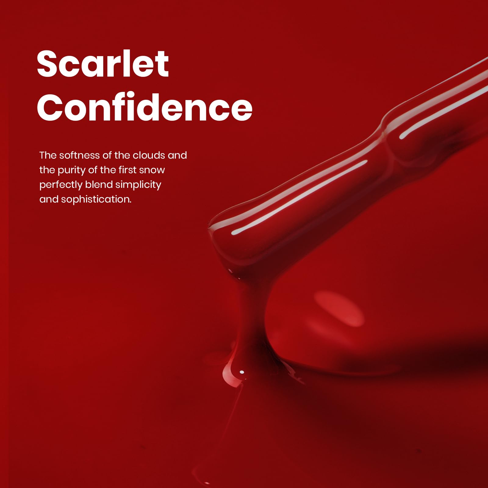 Beetles Red Gel Polish - Scarlet Confidence 15ML/0.51Fl Oz,Hema Free Red Gel Nail Polish, Same Color Same Bottle