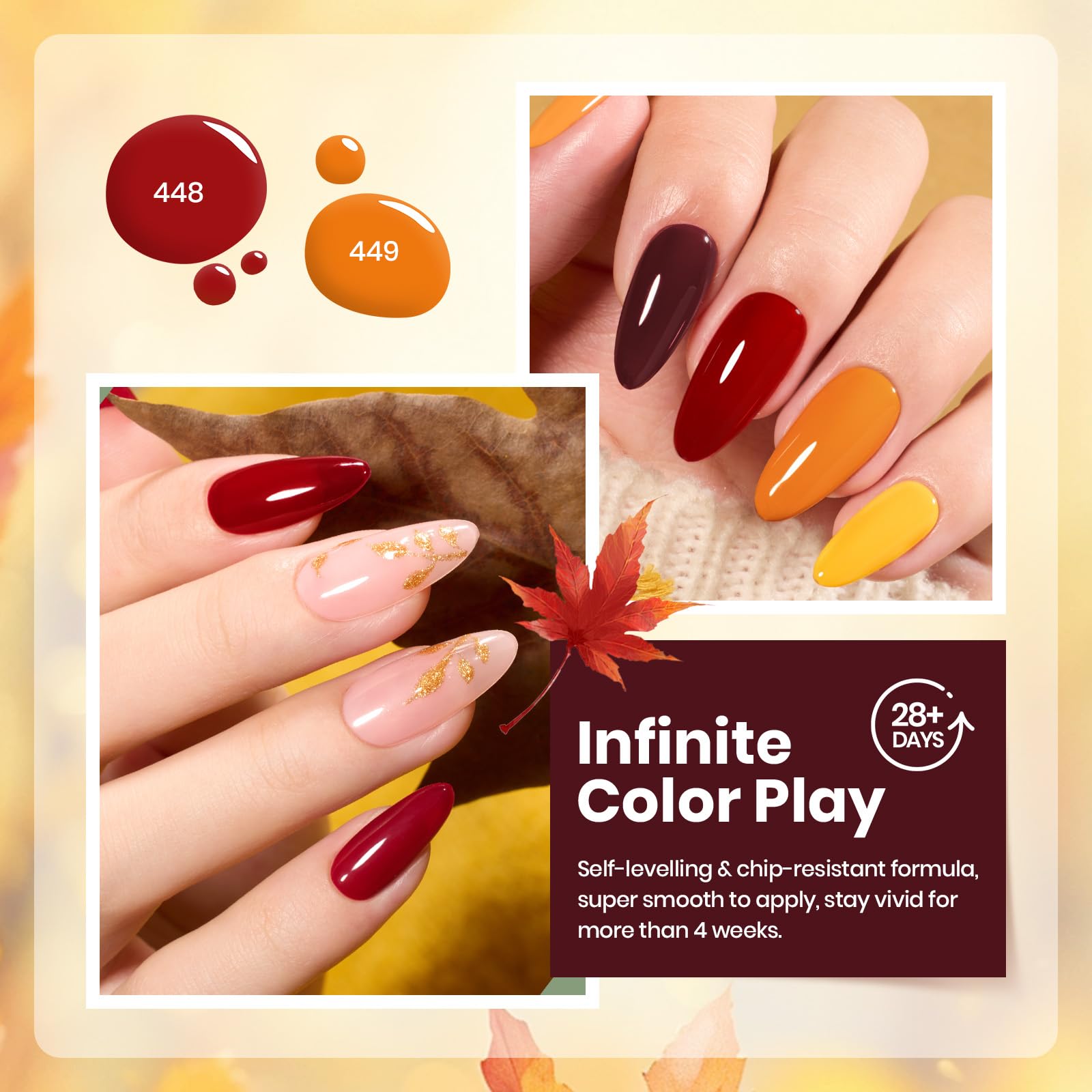 Golden Blessing - 6 Colors Fall Gel Nail Polish Set Kit