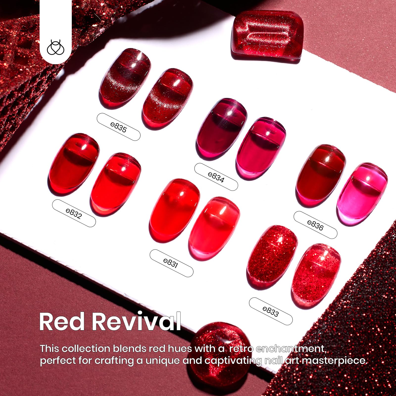 Red Revival 6 Colors Gel Polish Set