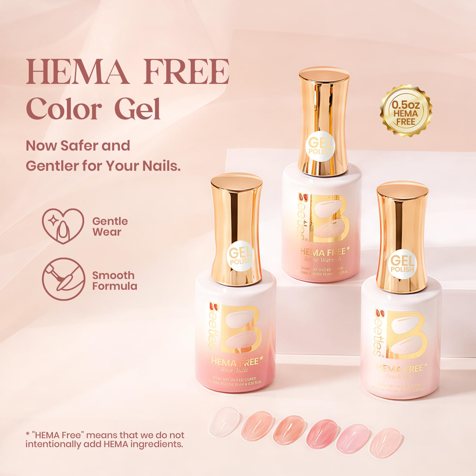 Beetles Dreamy Ballet Nude Summer Nail Gel Polish Set- HEMA FREE 10 Colors 15ML Jelly Pink Nail