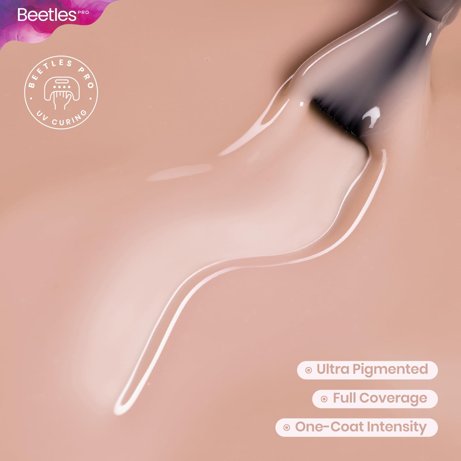 Beetles Pro Nude Gel Nail Polish -Spring Nails  Insecure but Pretty，HEMA Free & TPO Free, 15ml Milky Nude Color Gel Polish