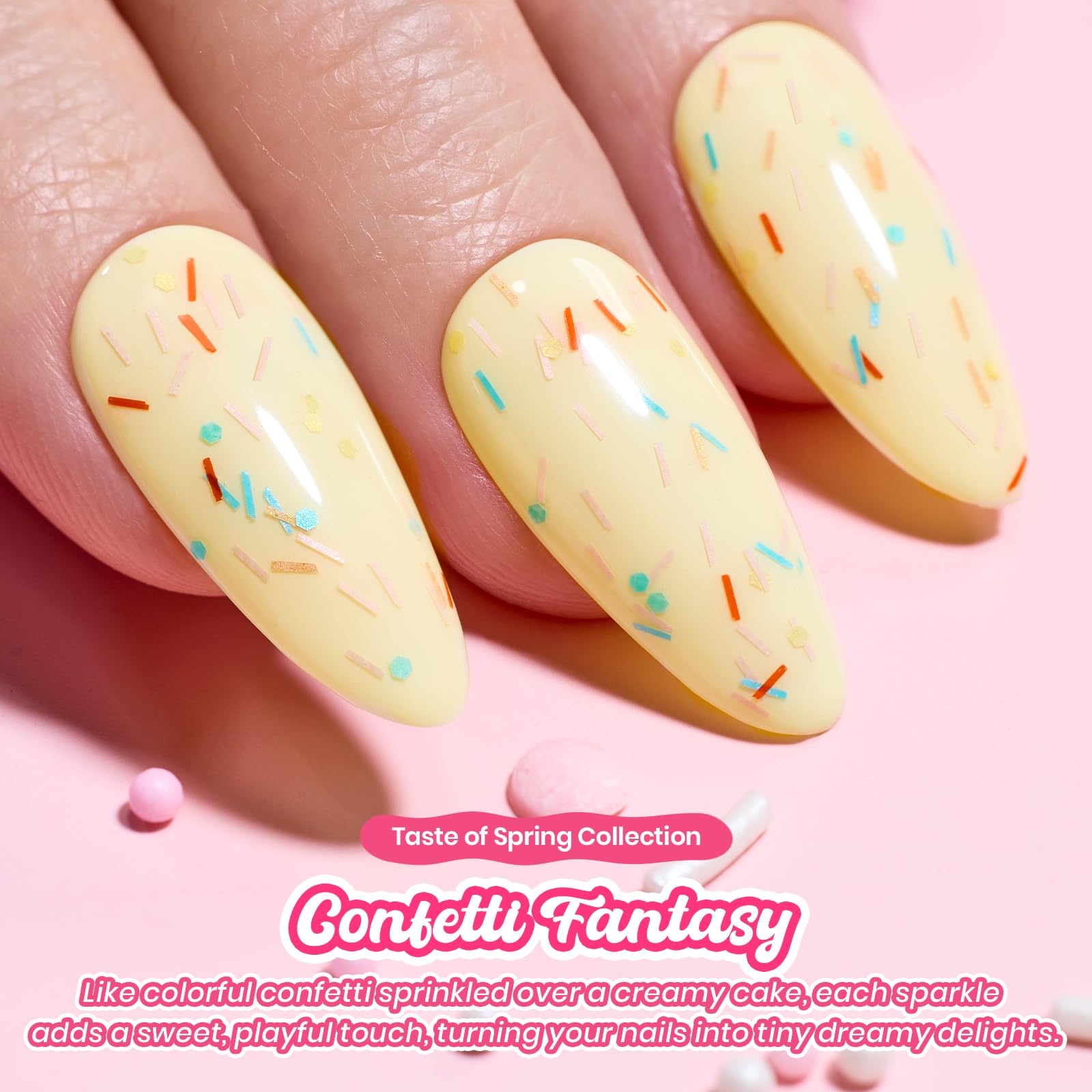 Beetles Glitter Top Coat Gel Polish Spring Limited - Confetti Fantasy Sprinkle Glitter Gel Top Coat 15ml