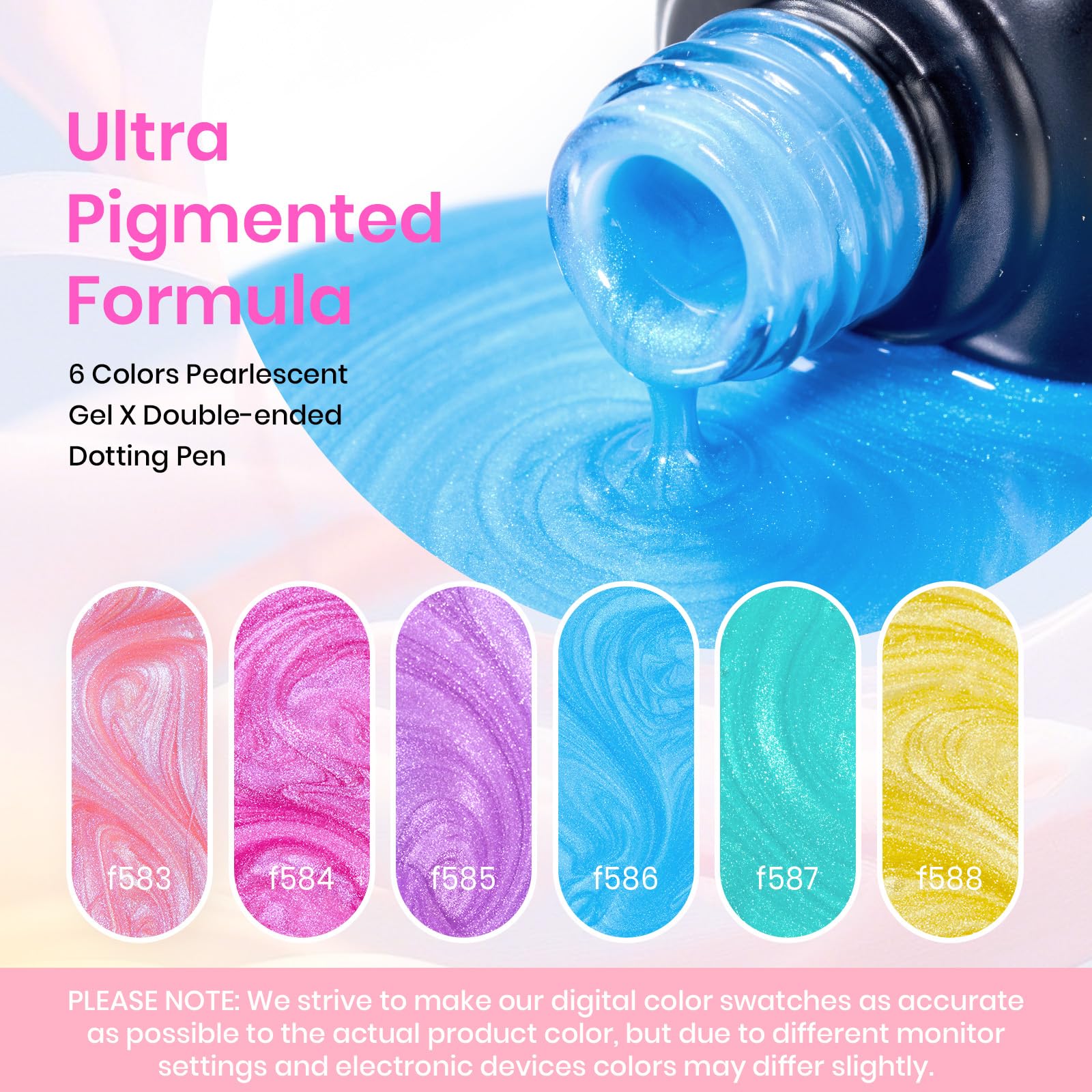 Pastel Whirlwind | 6 Colors Shell Thread Dreamy Mermaid Gel Polish Set