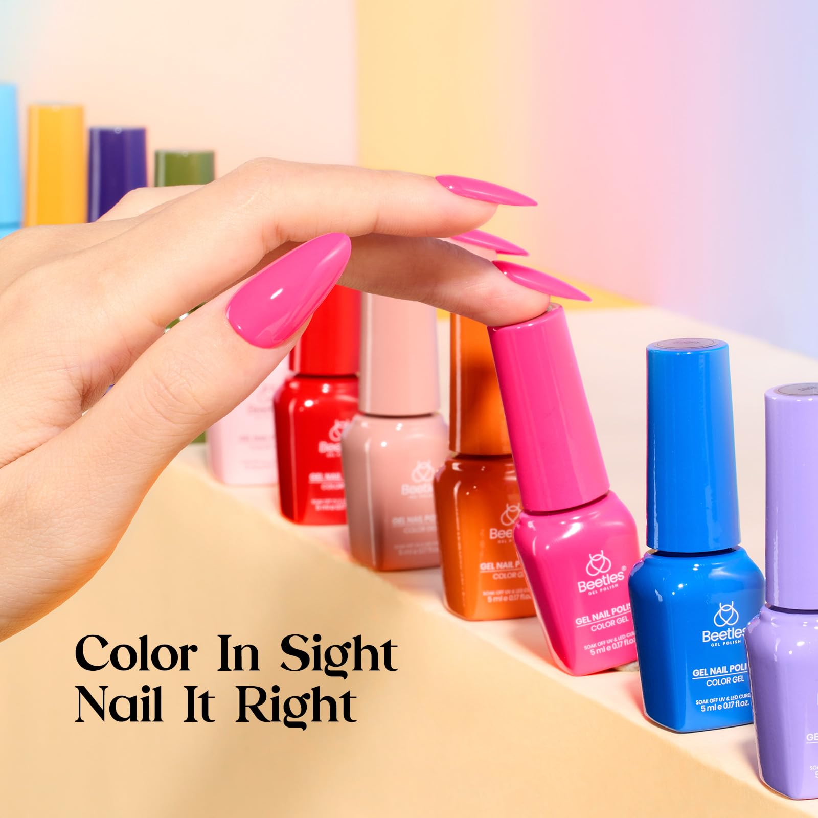 Beetles Gel Nail Starter Kit Seasonal Whispers 35  Colors 68 Pcs With UV Light All-in-One Mani Set