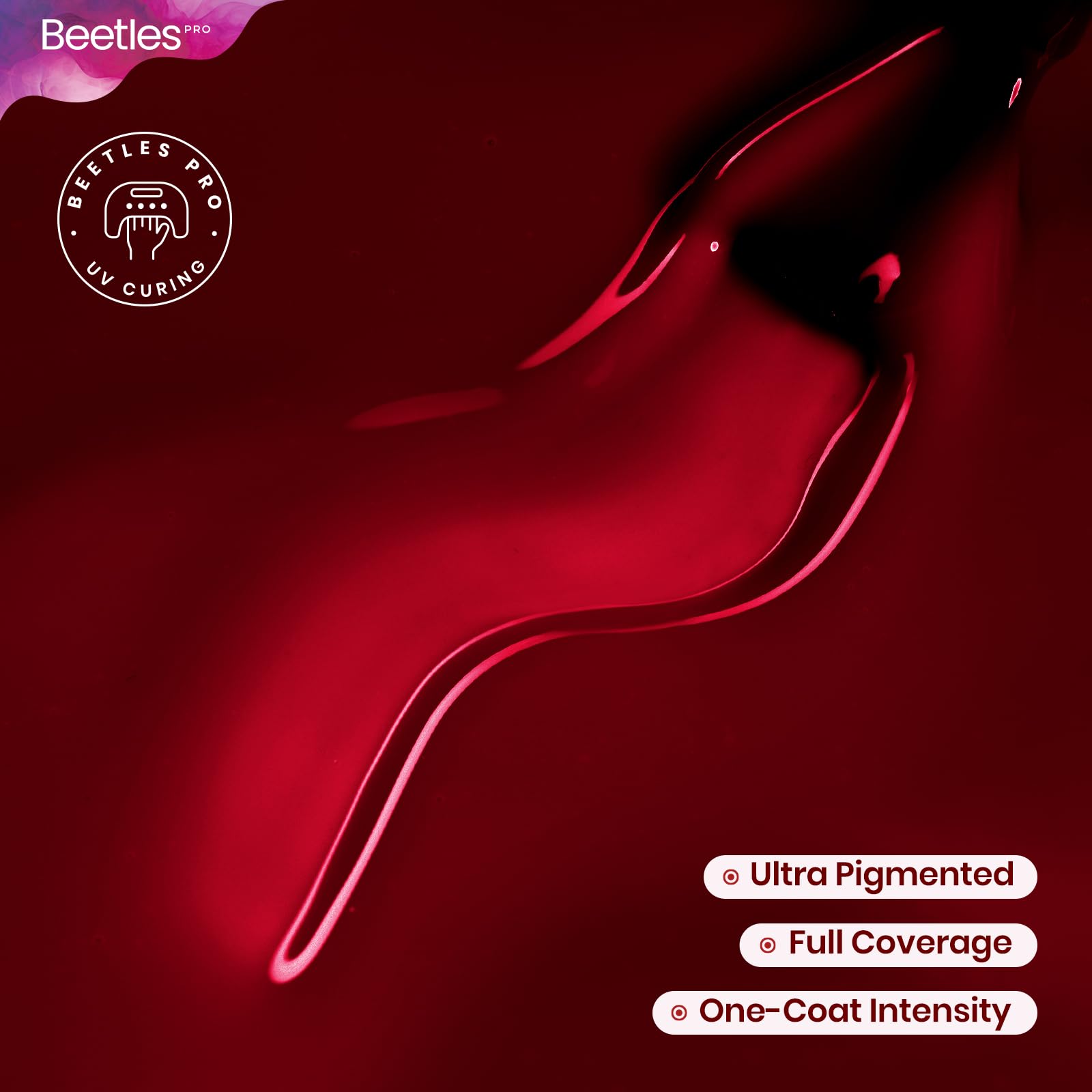 Beetles Pro Red Gel Polish - Make It Happen, Dark Burgundy Wine Red Color 20ML Gel Polish