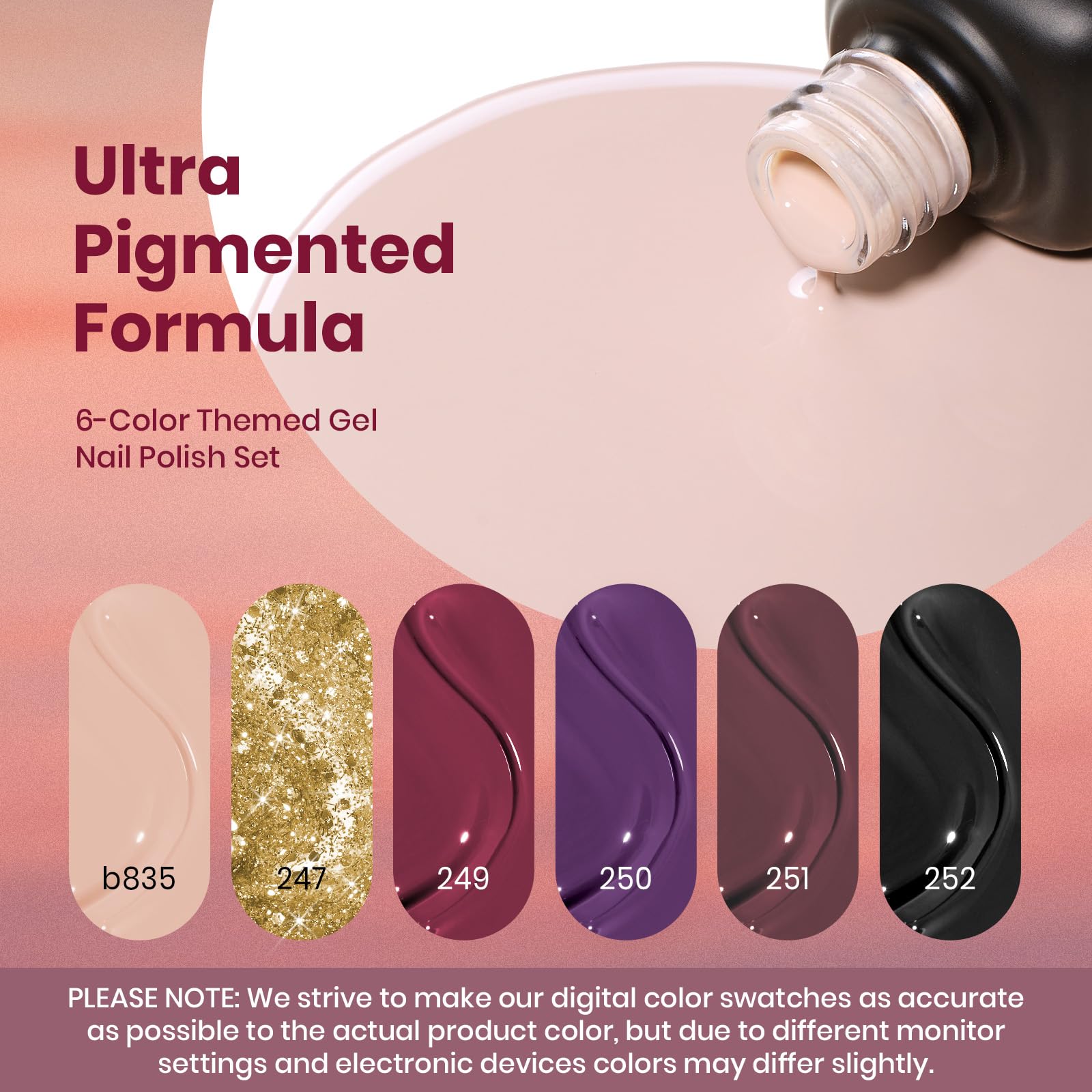 Beetles Gel Polish Terra Dusk Winter Nails  - 6PCS Fall Winter Glitter Gel Nail Polish Kit