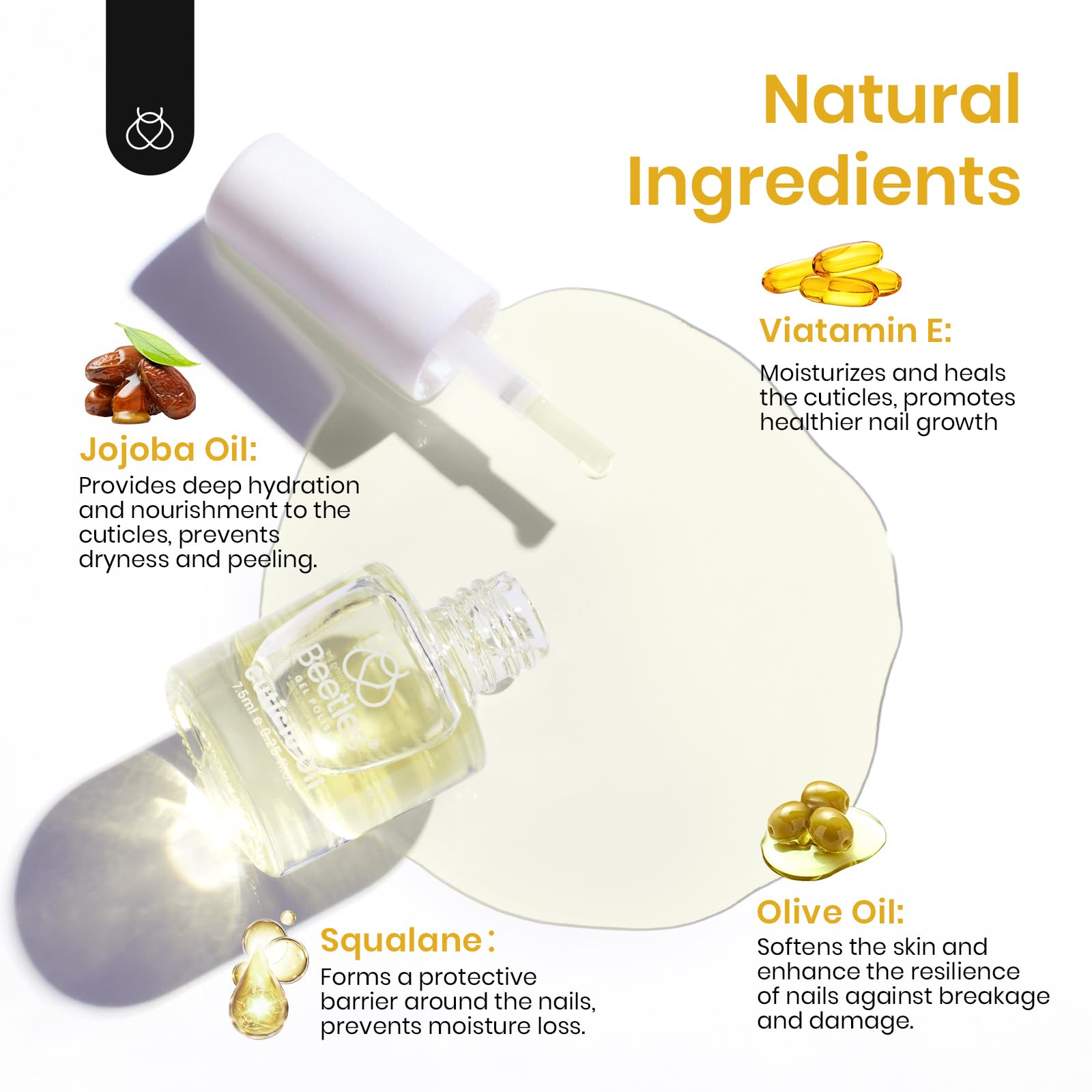 Beetles Cuticle Oil For Nails 7.5ml Nail Care Natural Ingredients