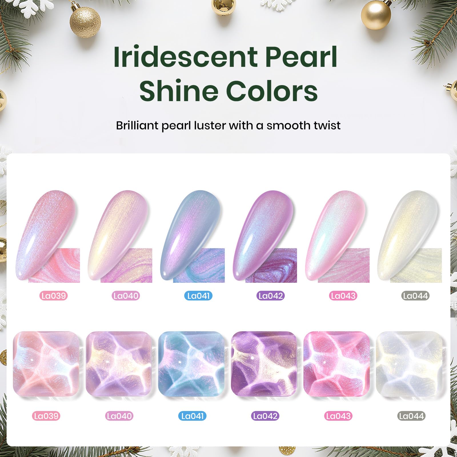Beetles Christmas Gel Nail Polish Set Dreamscape in Snow - 6 Colors Pearl Pearlescent Set