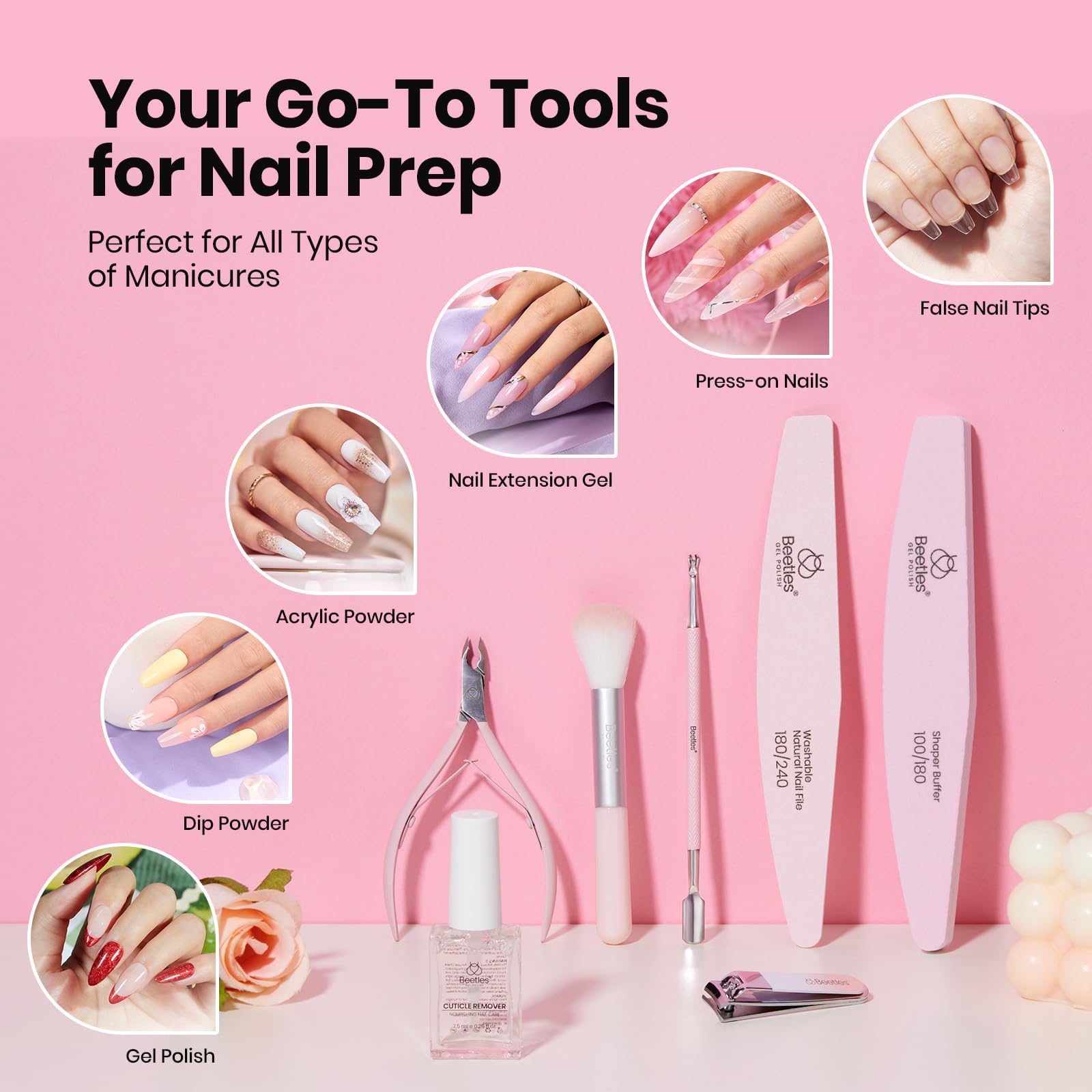 Beetles 14pcs Manicure Kit - Remover Kit Nail Care Kit Nail Prep Set