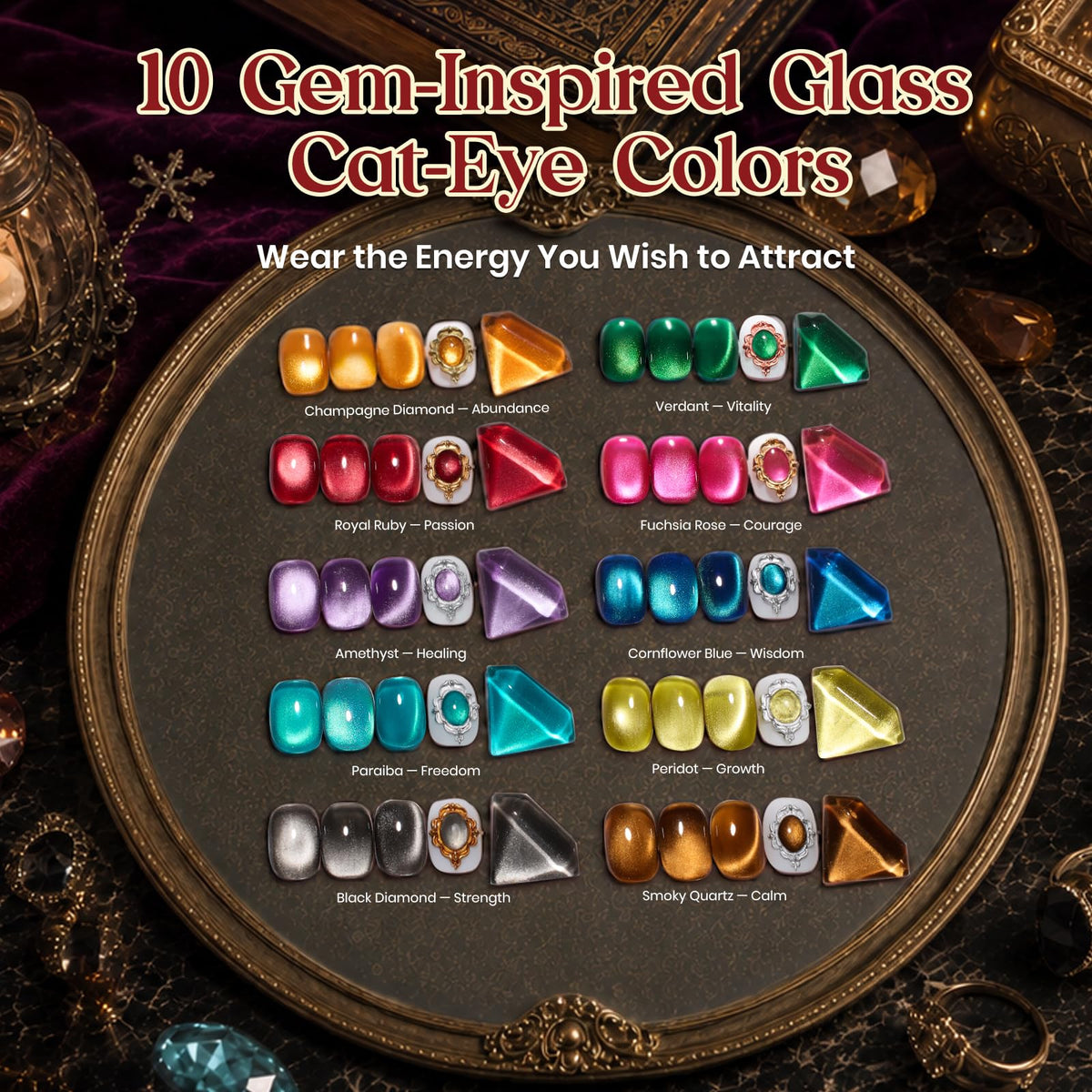 Beetles 10 Colors Cat Eye Gel Nail Polish Set – Oracle Gems
