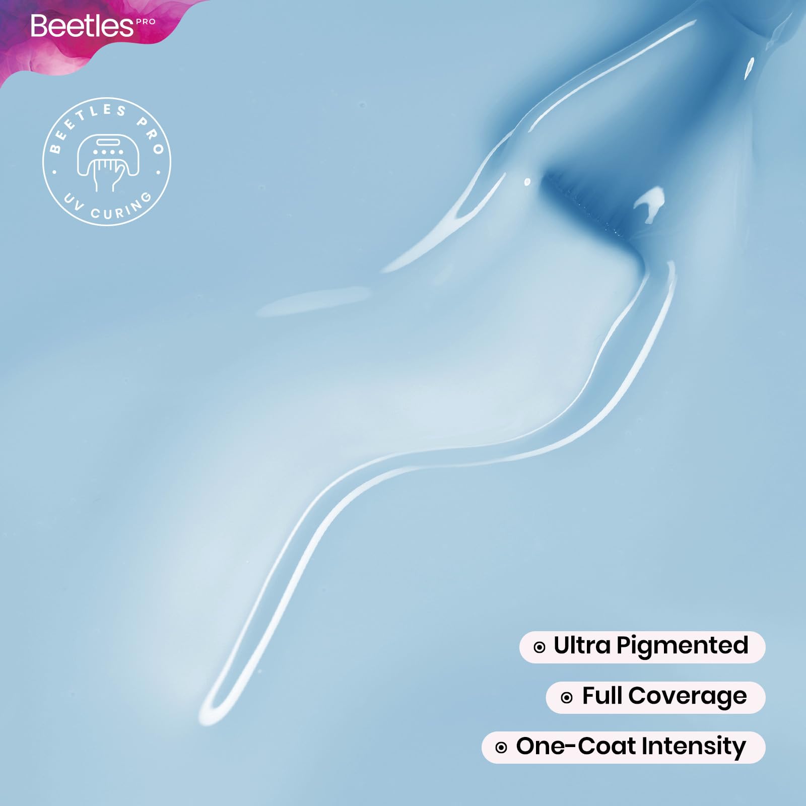Beetles Pro Blue Gel Polish - Spring Nails Puppy Mood Pastel Light Blue Color 20ML Gel Polish