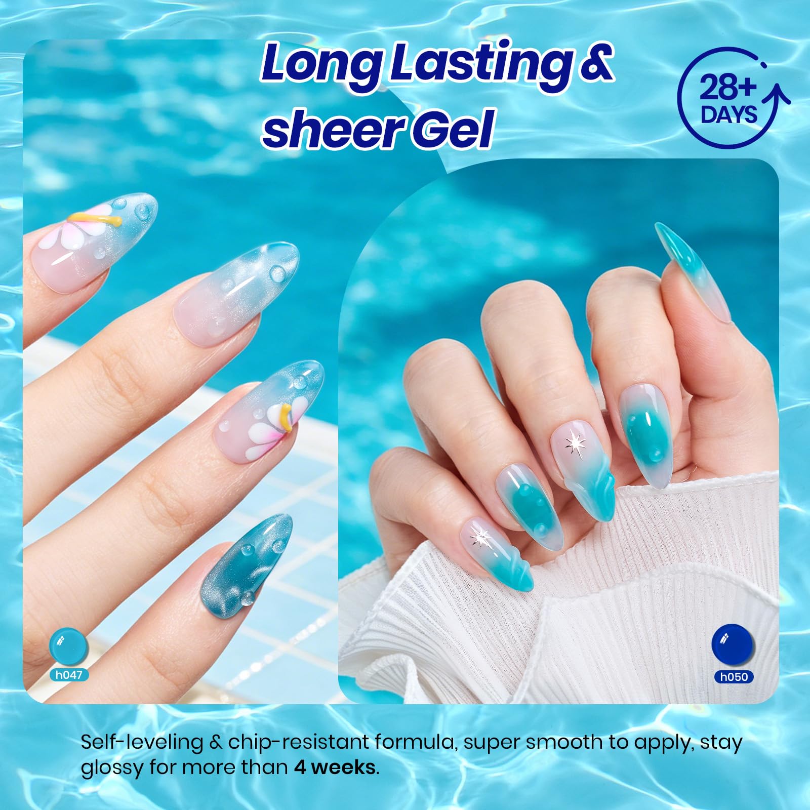 Beetles Ocean Veil 6 Colors Juicy Shine Jelly Gel Nail Polish Set