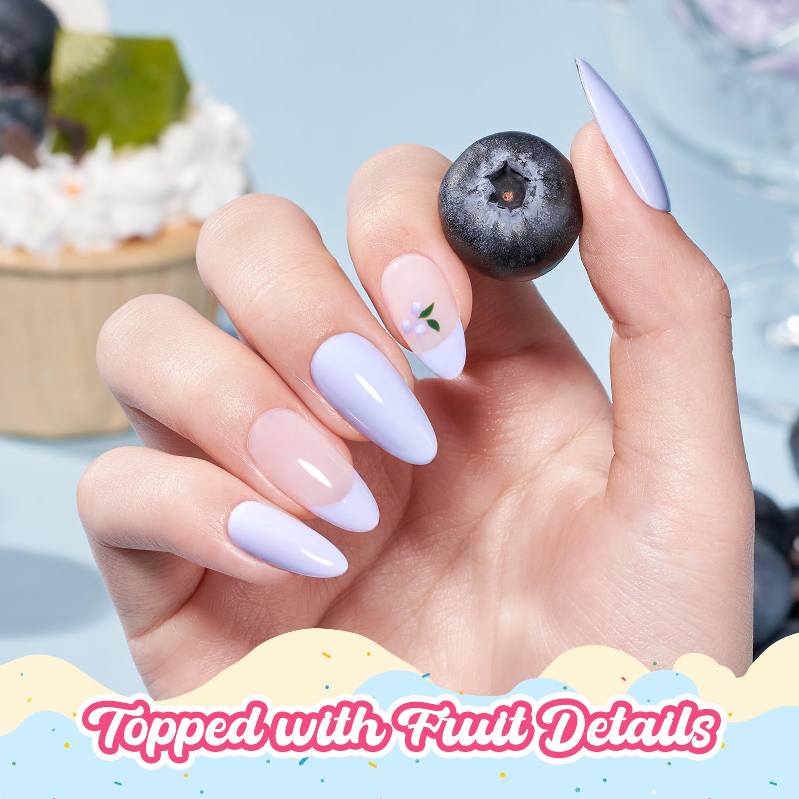 Beetles Blue Gel Nail Polish - Blueberry Smoothie Pastel Blue Gel