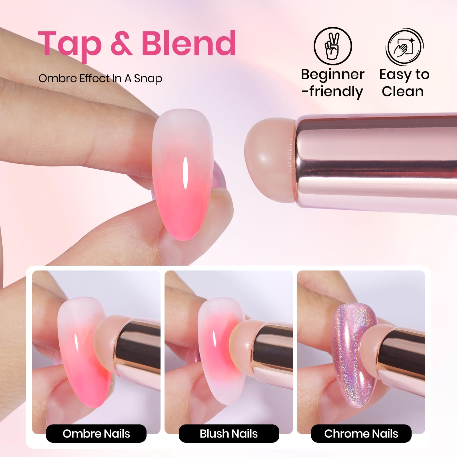 Blooming Gel and Nail Art Brushes Set - Ombre Nail
