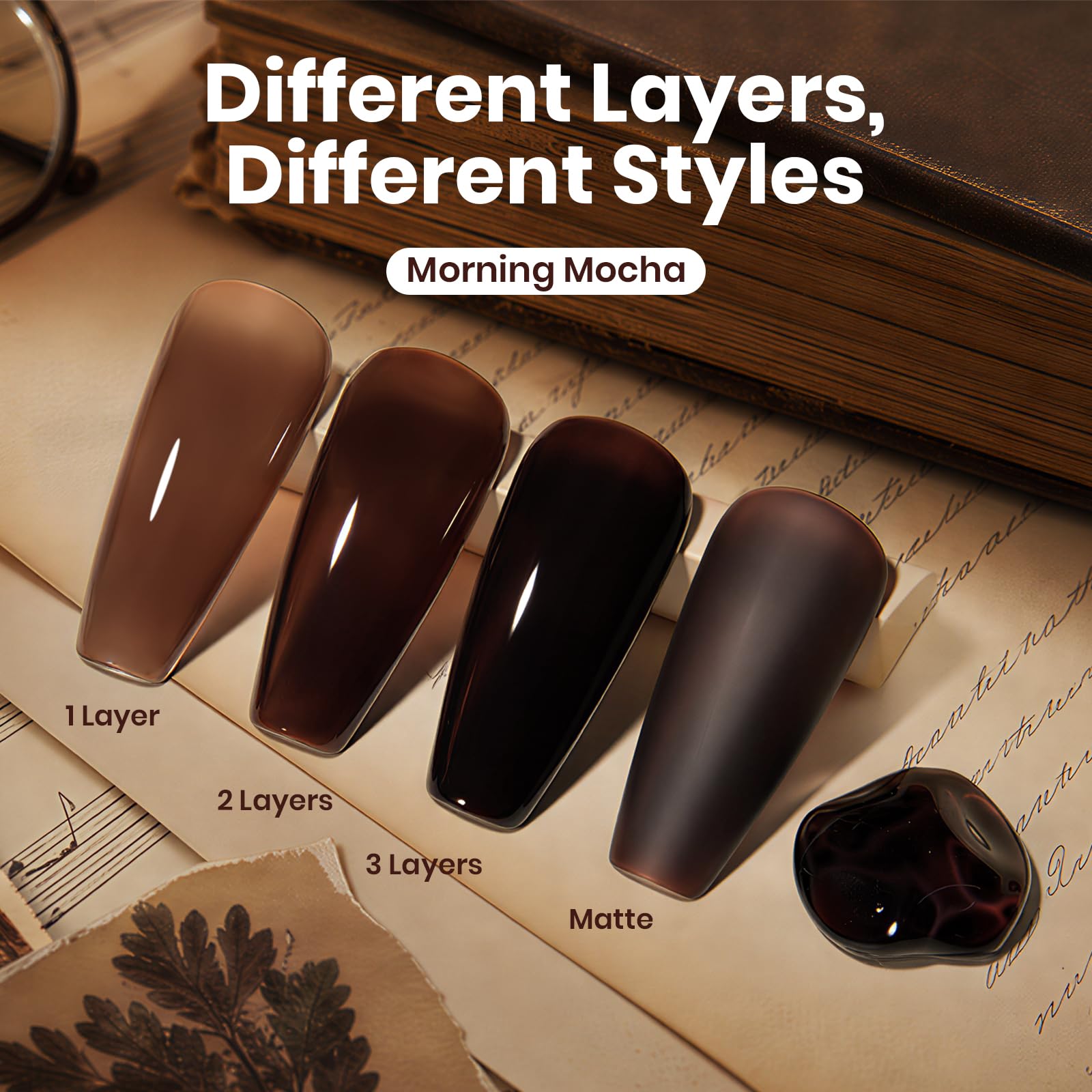 Beetles Morning Mocha Jelly Brown Gel Nail Polish 15ML