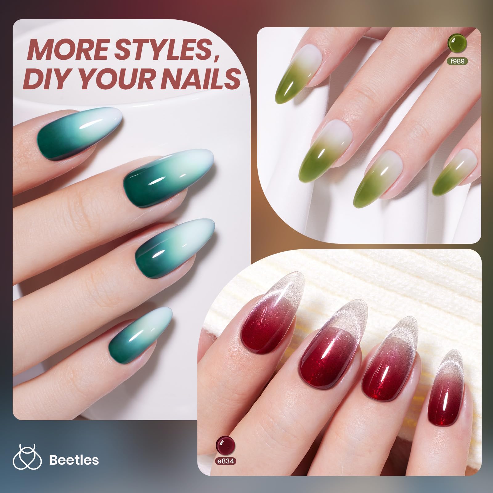 Midnight Syrup Nails - 6 Colors Jelly Fall Gel Nail Polish Set
