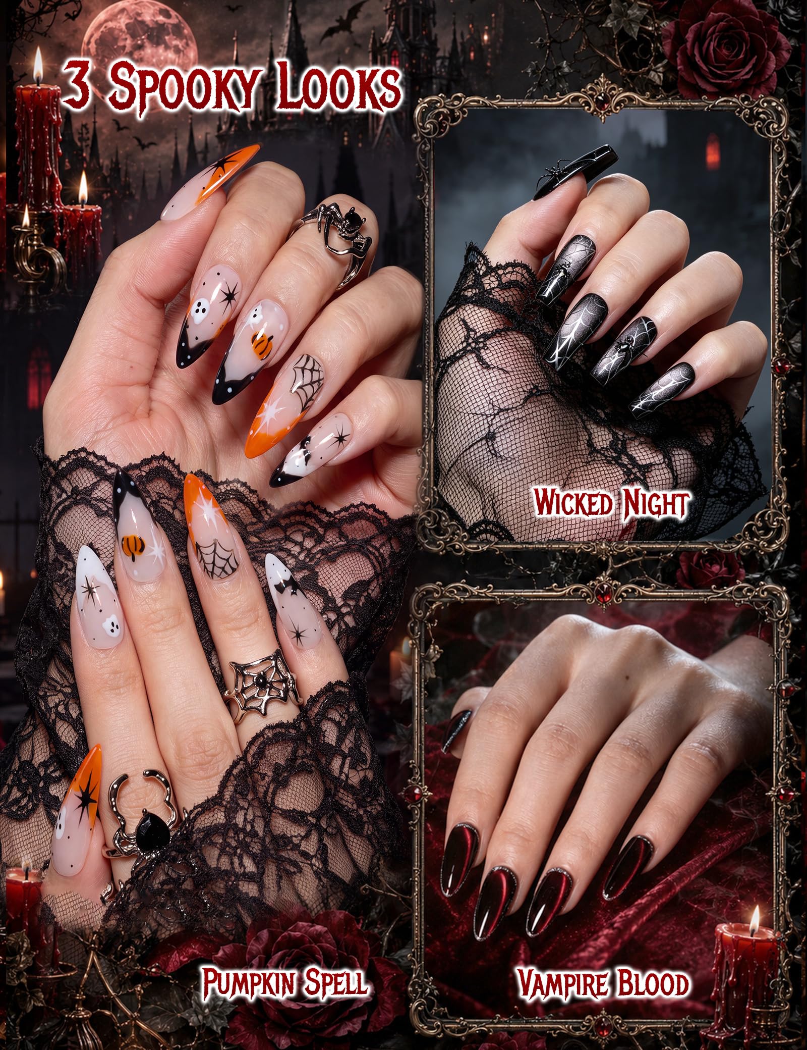 Bloody Glam- Beetles Halloween Box Vampiric Feast 6 Colors 34PCS Gel Nail Polish Kit 2026 Limited Edition Gift Box