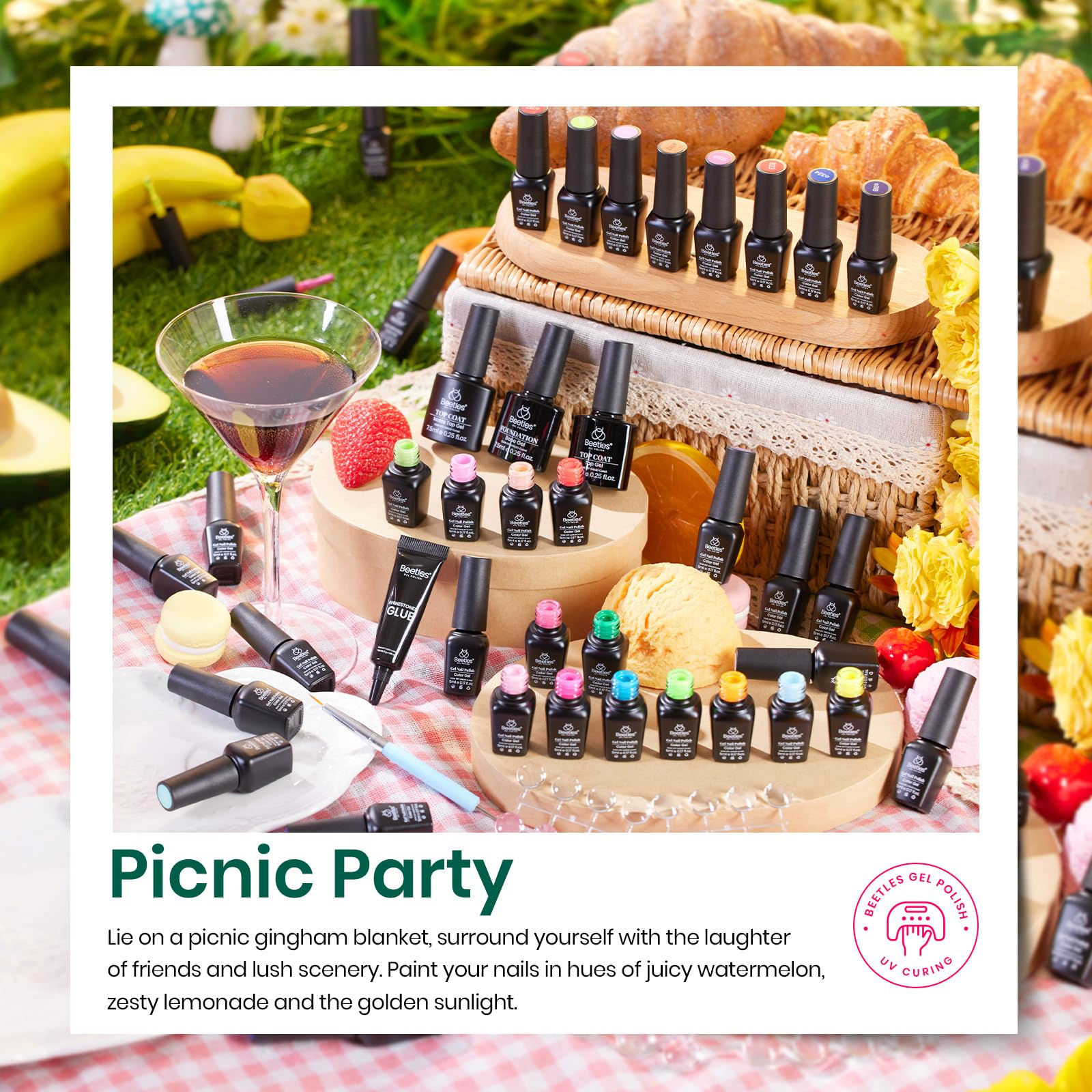 Picnic Party | 36 Nail Pastel Glitter Gel Polish Colors