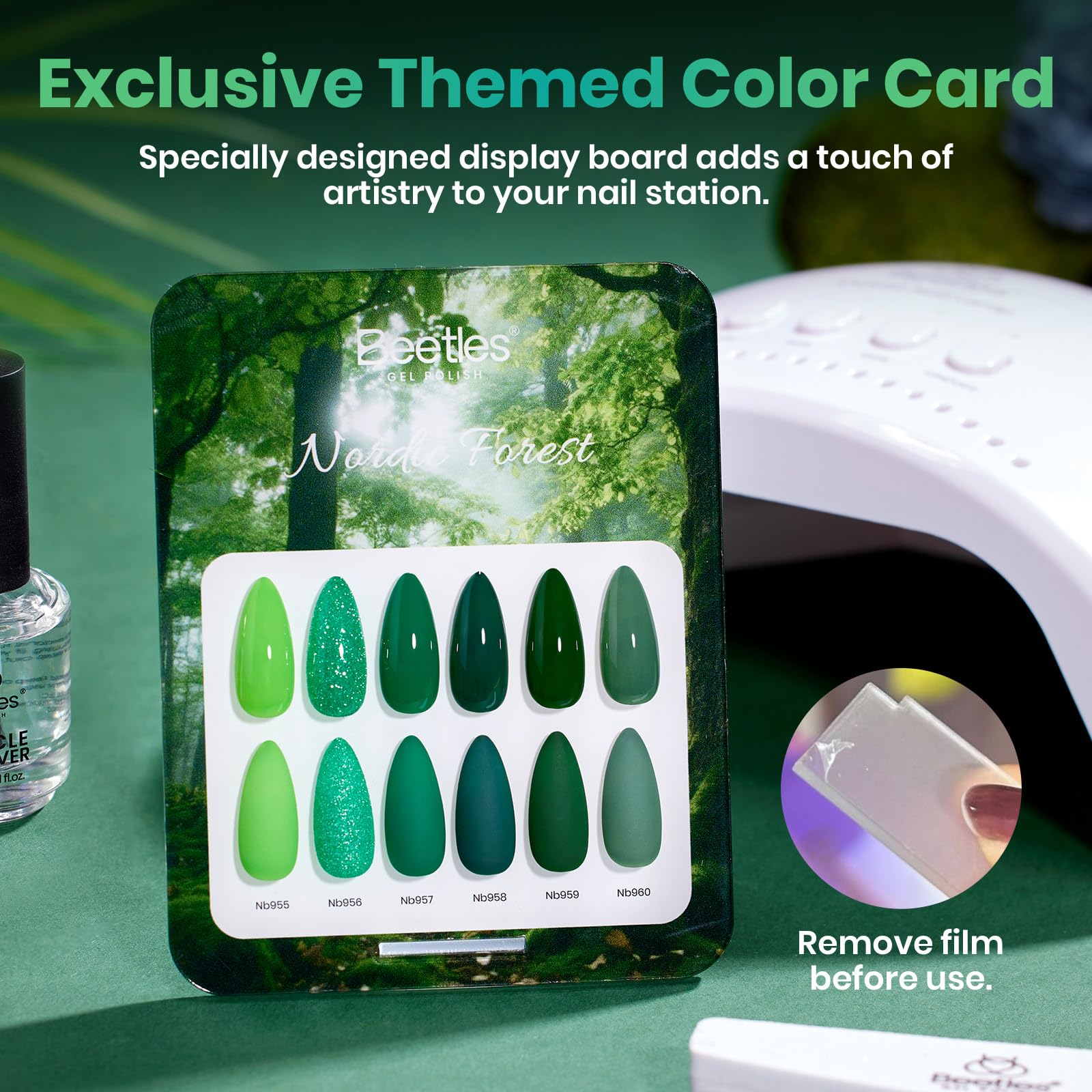 Beetles Green  Gel Nail Polish - Spring Nails Hema Free 6 Colors Light Dark Green Set