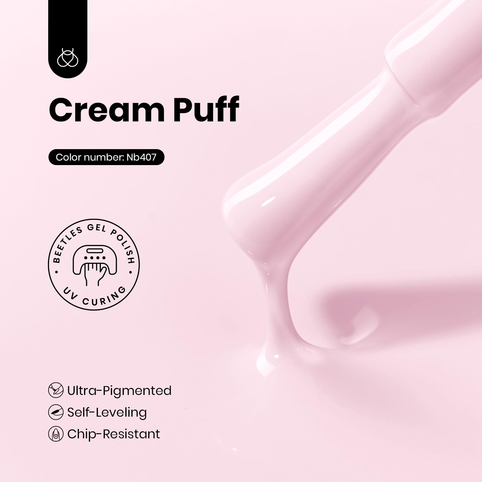 Hema - Free Cream Puff - 15ML Baby Pink Gel Polish