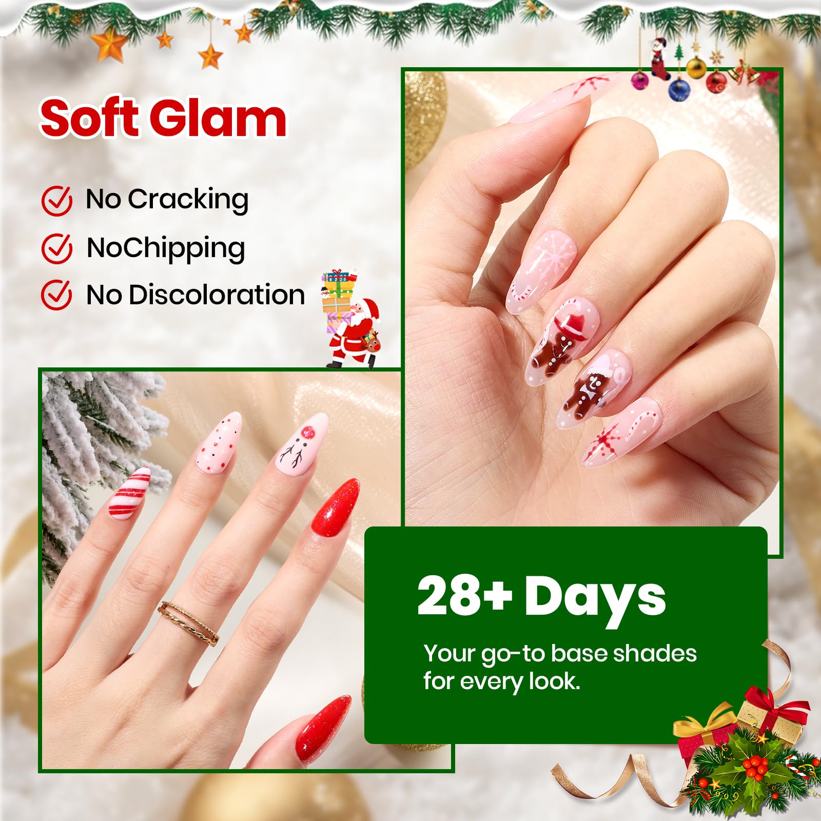 Beetles Christmas Limited Nail Extension Gel - 4 Colors Nail Gel Kit