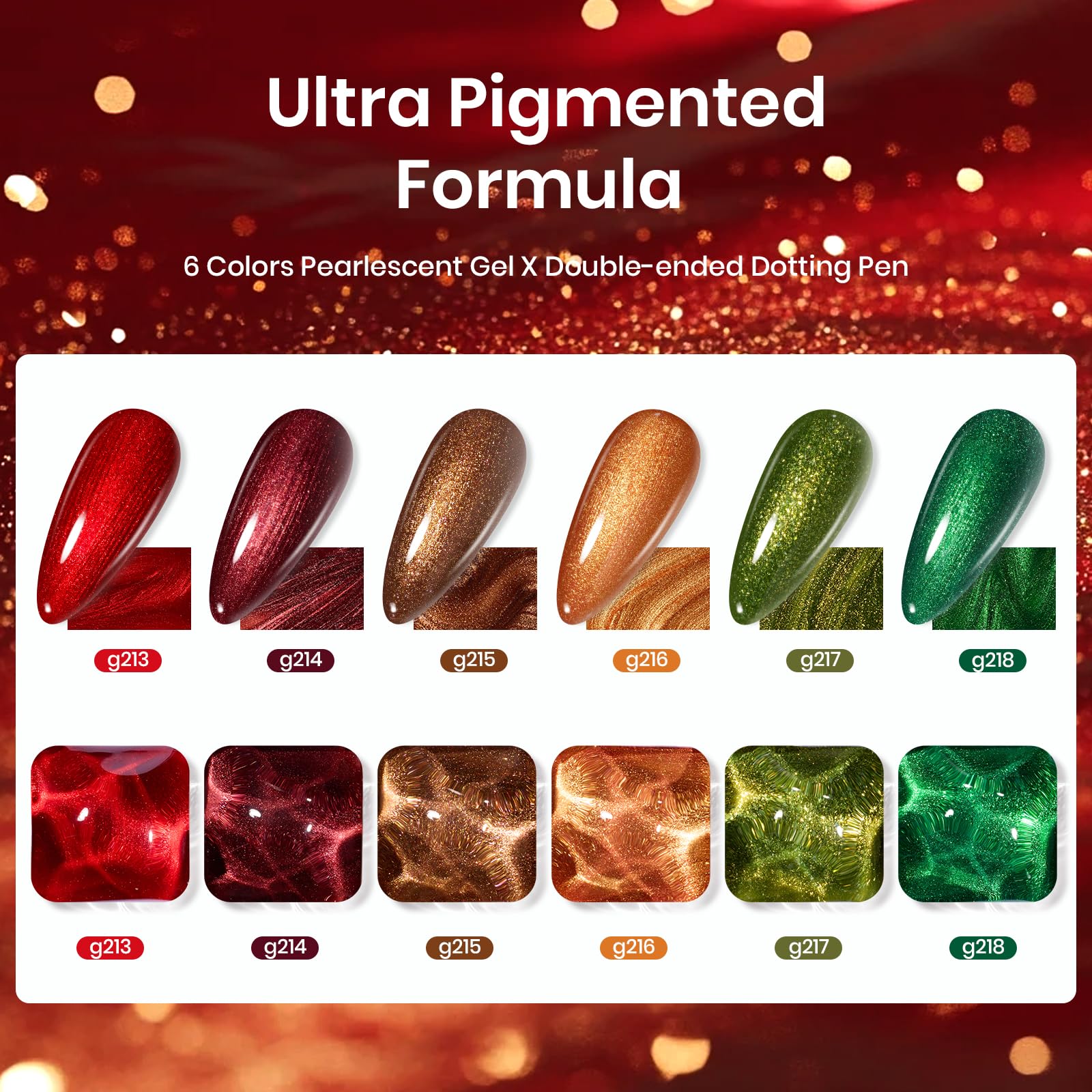 Glamour Era - 6 Colors Fall Glitter Gel Nail Polish Set