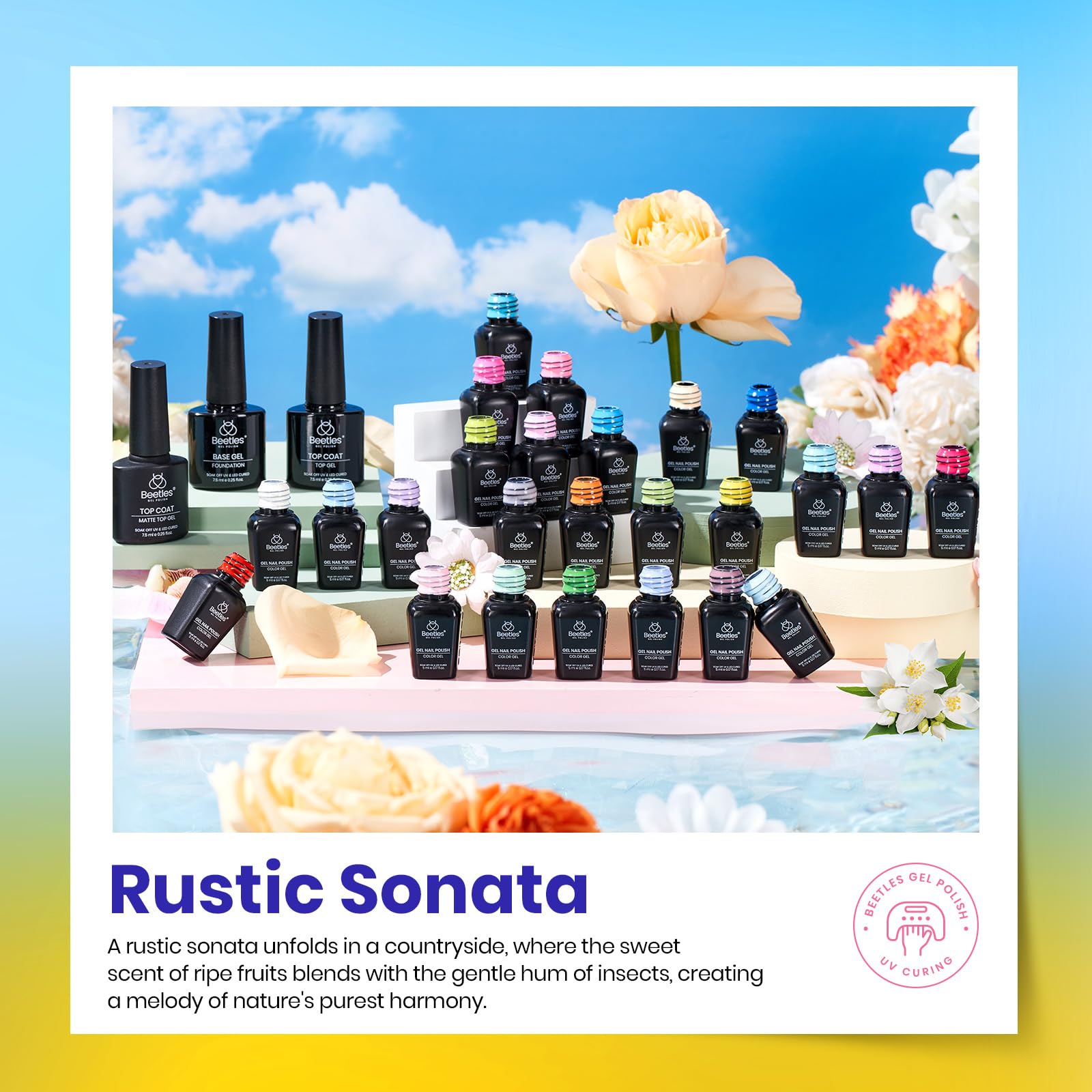 Beetles Rustic Sonata Gel Nail Polish Set 25 Colors Spring Summer