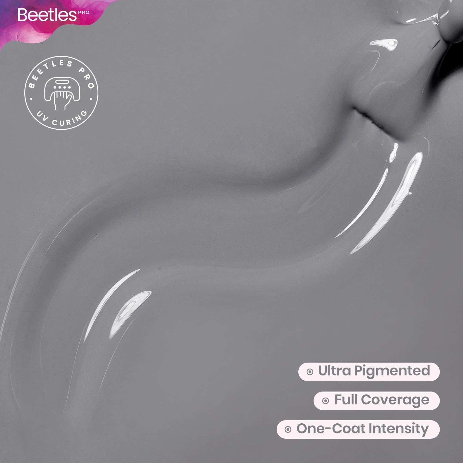 Beetles Pro Grey Gel Polish - Dead Air Dark Grey Color 20ML Gel Polish