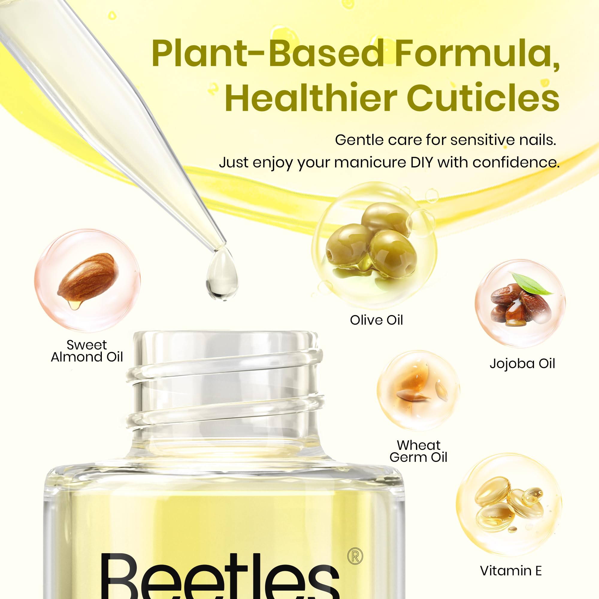 Beetles Plant-Based Formula Healthier Cuticles Cuticle Oil For Nails 20ml Nail Care