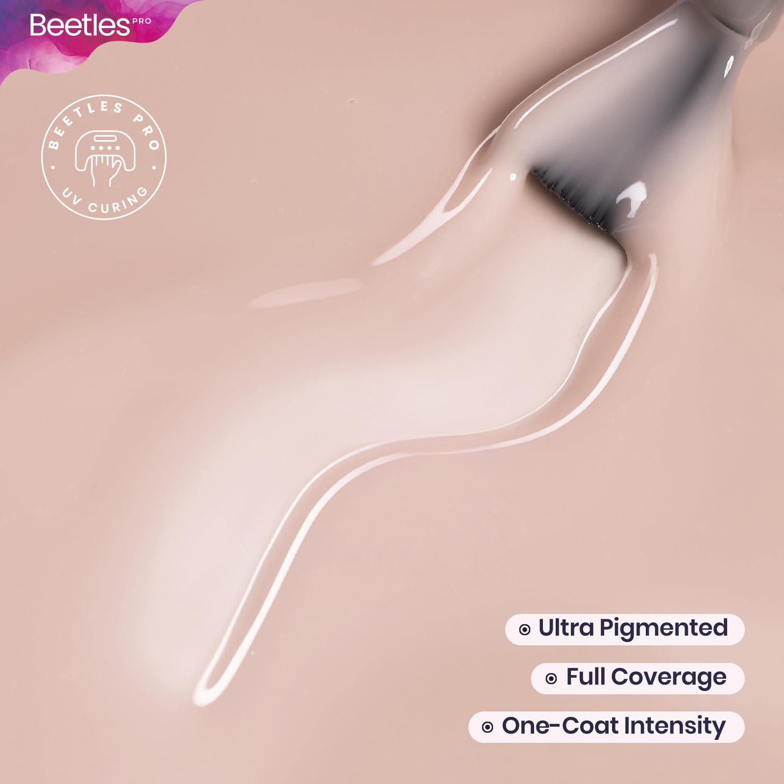 Beetles Pro Nude Gel Nail Polish -  Go With It，HEMA Free & TPO Free, 15ml Milky Nude Color Gel Polish