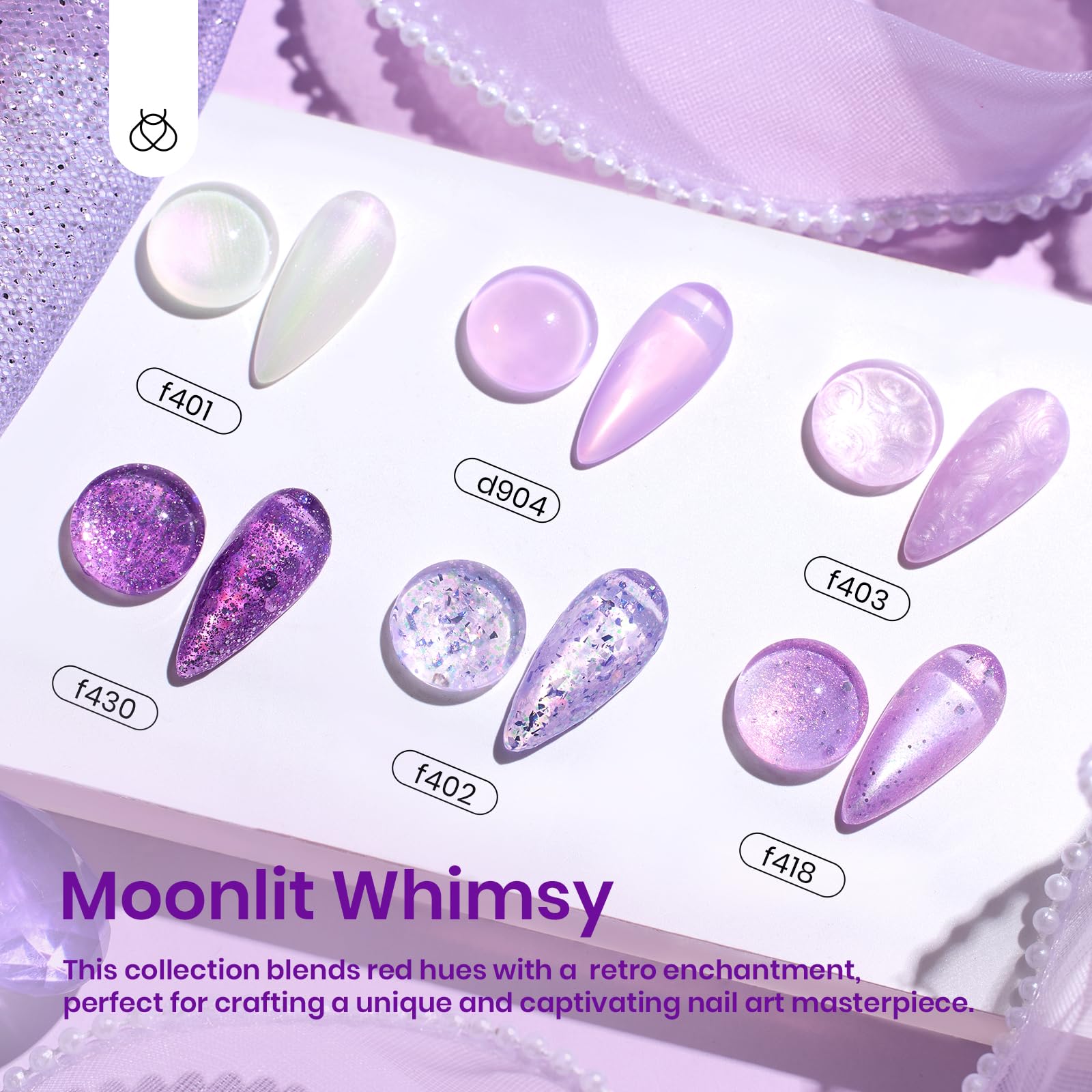 Moonlight Whimsy -6 Colors Purple Glitter Shimmer Jelly Spring Set
