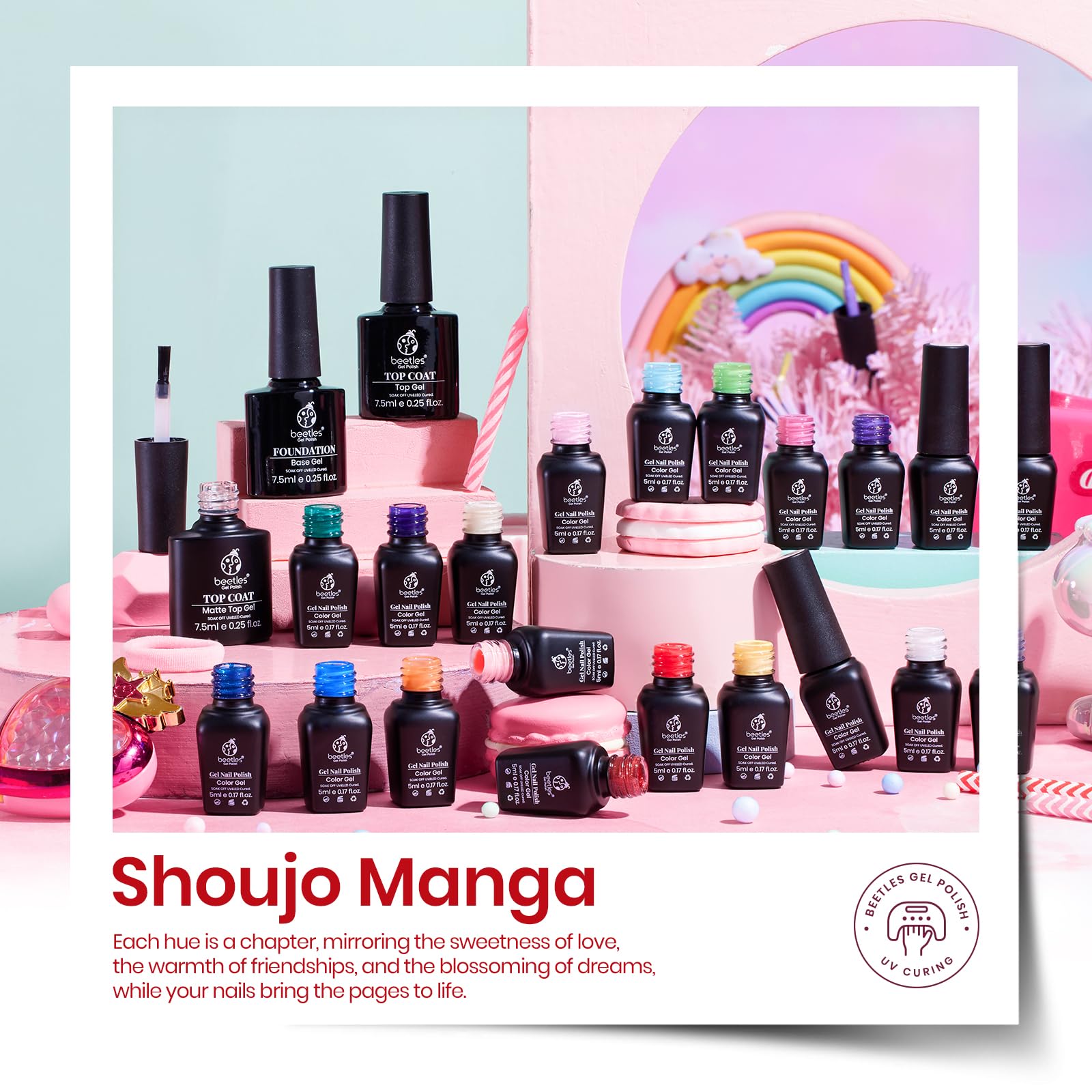 Shoujo Manga - 20 Gel Colors Set with Top and Base Coat