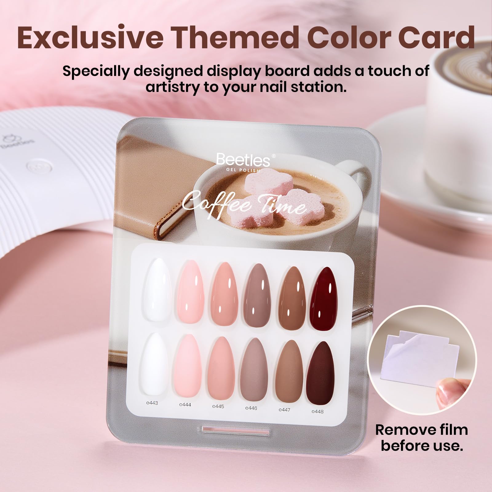 Beetles Gel Nail Polish Set Coffee Time - 6 Colors Neutral White Pink Nude Brown Gel Polish