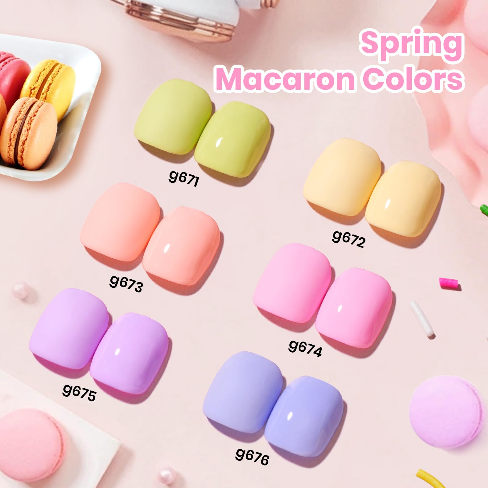 Beetles Pastel Gel Polish Set Spring Macaron Collection - 6 Colors 15ML Pastel Gel Polish